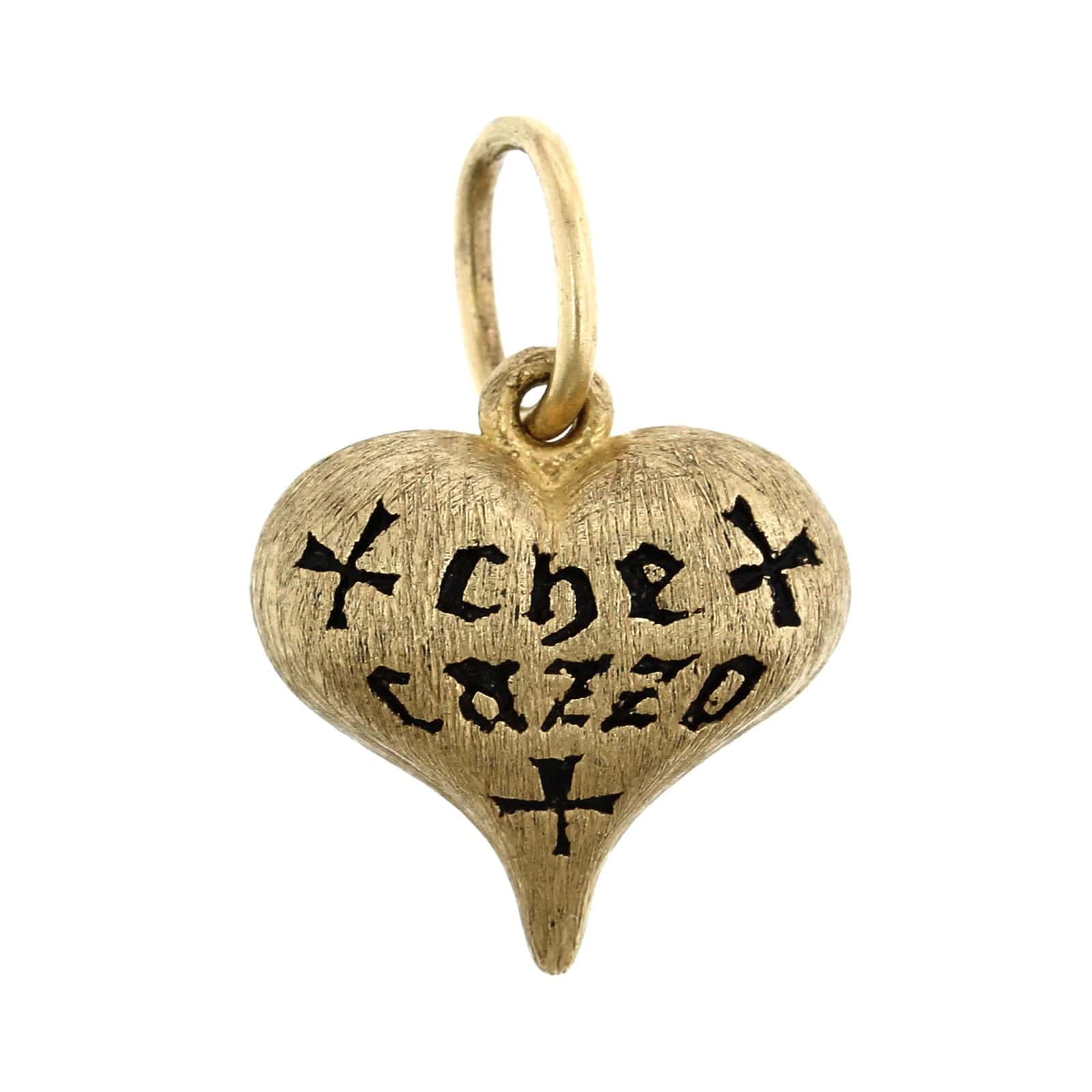 14K Yellow Gold Large Carved Heart Charm - Image 2