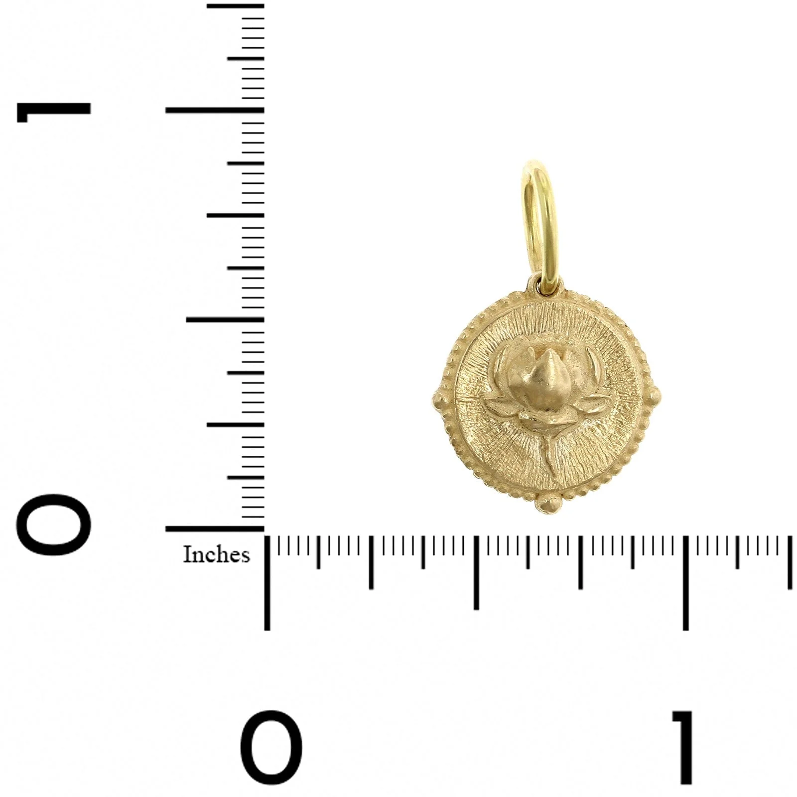 14K Yellow Gold Small Lotus Flower Charm - Image 3