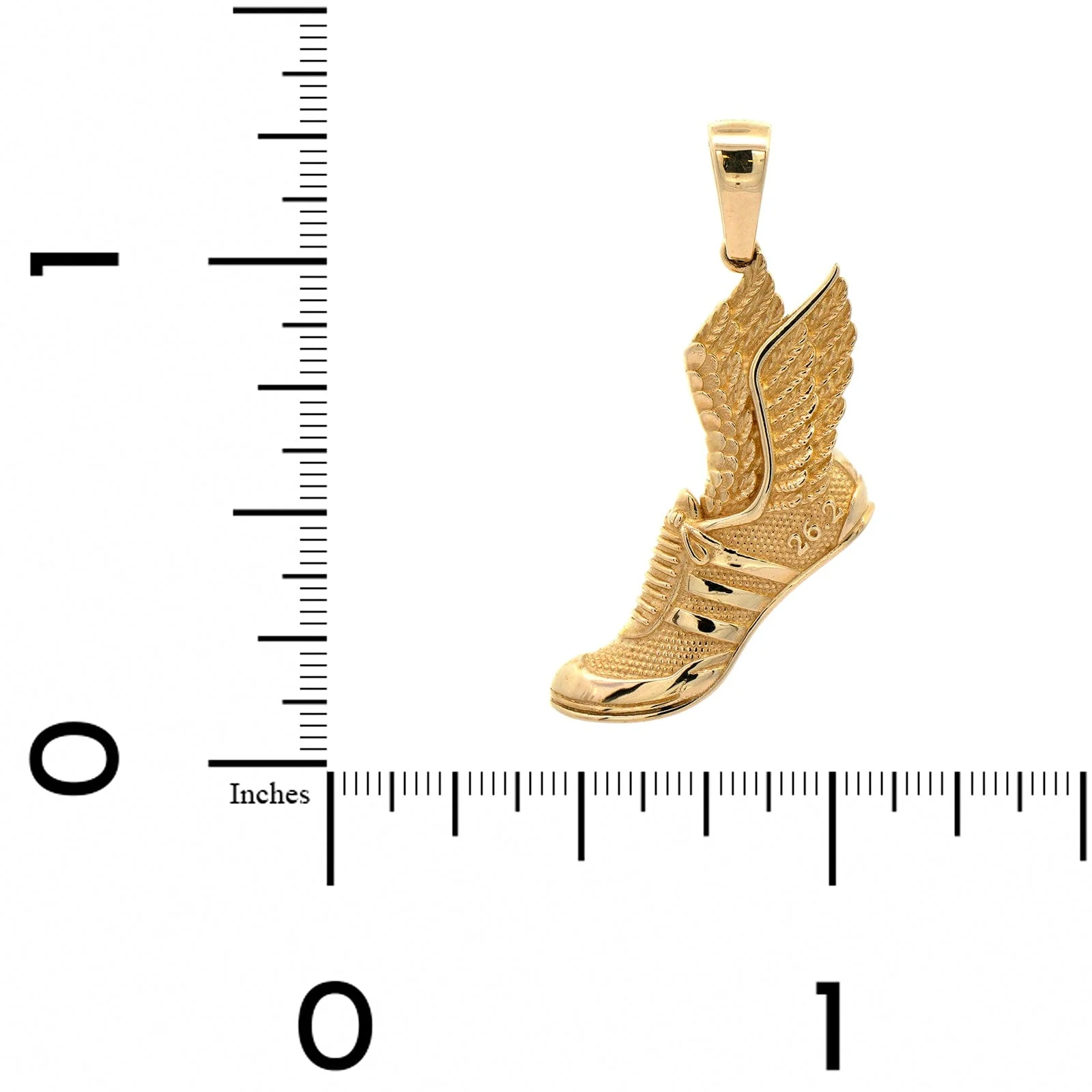14K Yellow Gold 26.2 Running Tennis Shoe Charm - Image 3