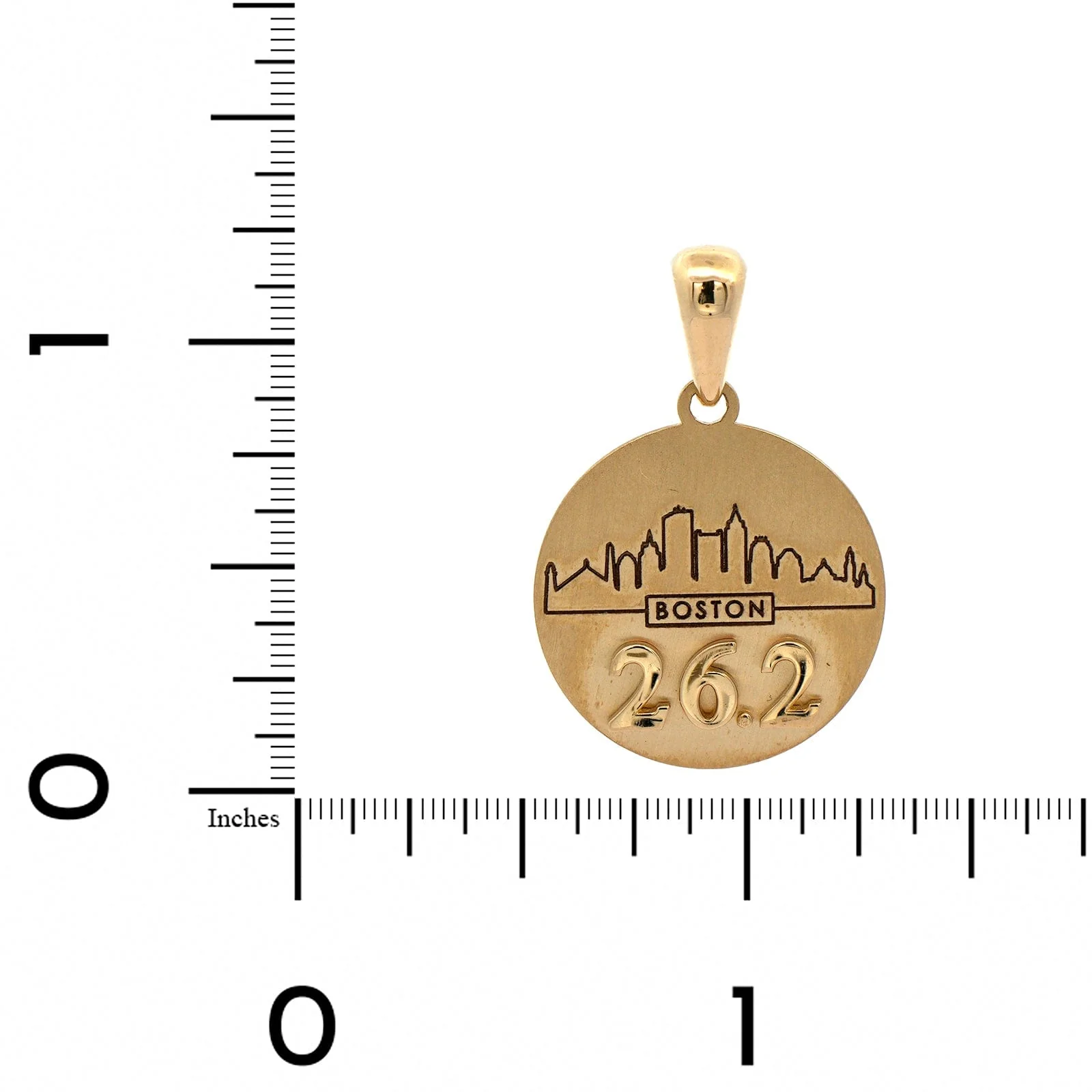 14K Yellow Gold One of a Kind Boston City Skyline and 26.2 Charm - Image 3
