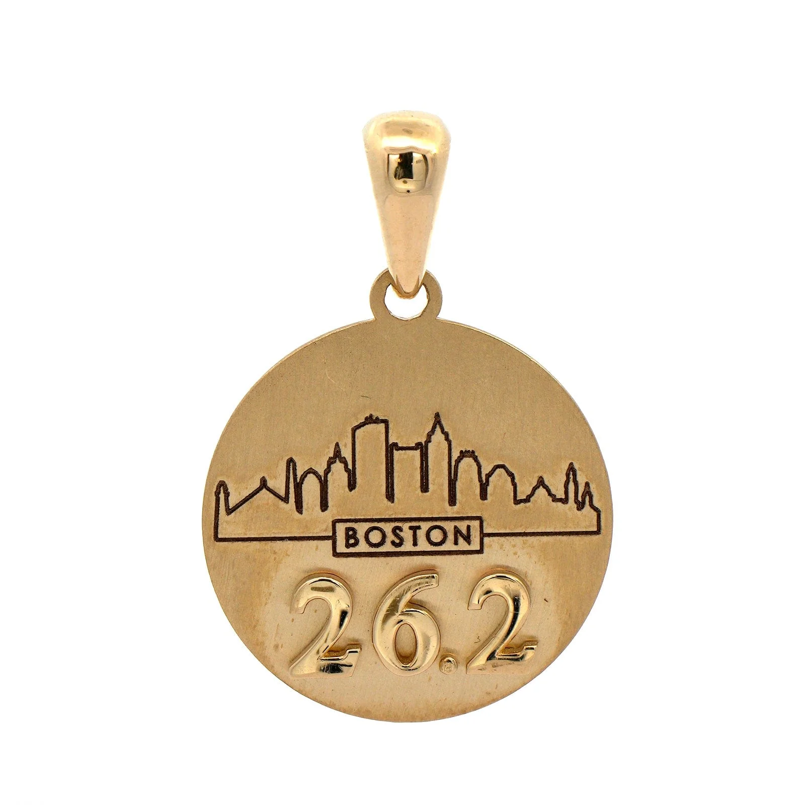 14K Yellow Gold One of a Kind Boston City Skyline and 26.2 Charm - Image 4