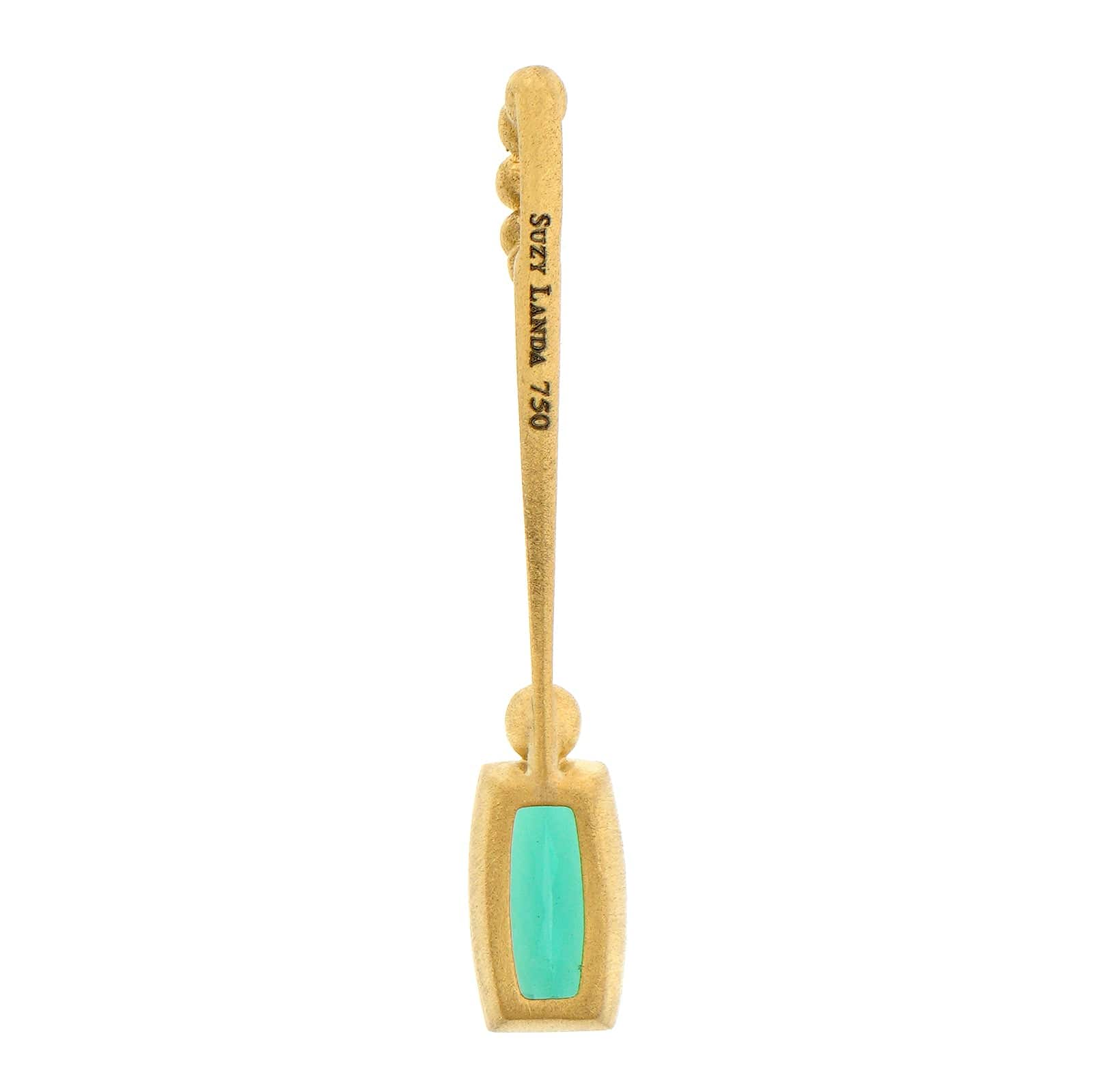 Suzy Landa 18K Yellow Gold Green Tourmaline and Diamond Lolli Pendant - Image 2
