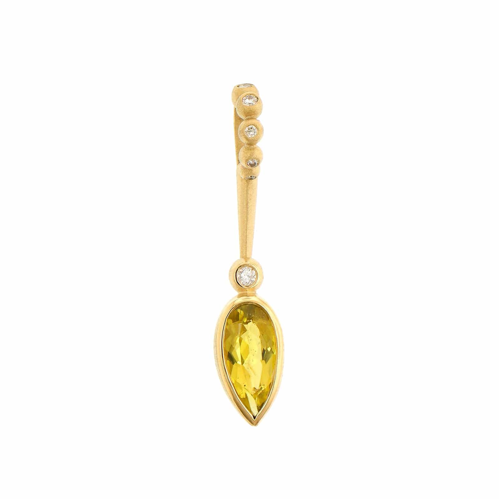 Suzy Landa 18K Yellow Gold Yellow Tourmaline and Diamond Lolli Pendant