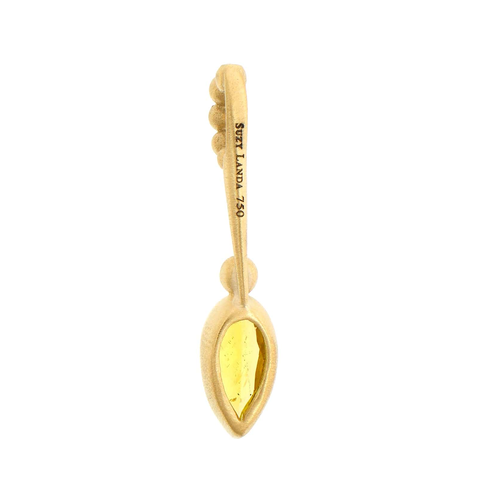 Suzy Landa 18K Yellow Gold Yellow Tourmaline and Diamond Lolli Pendant - Image 2