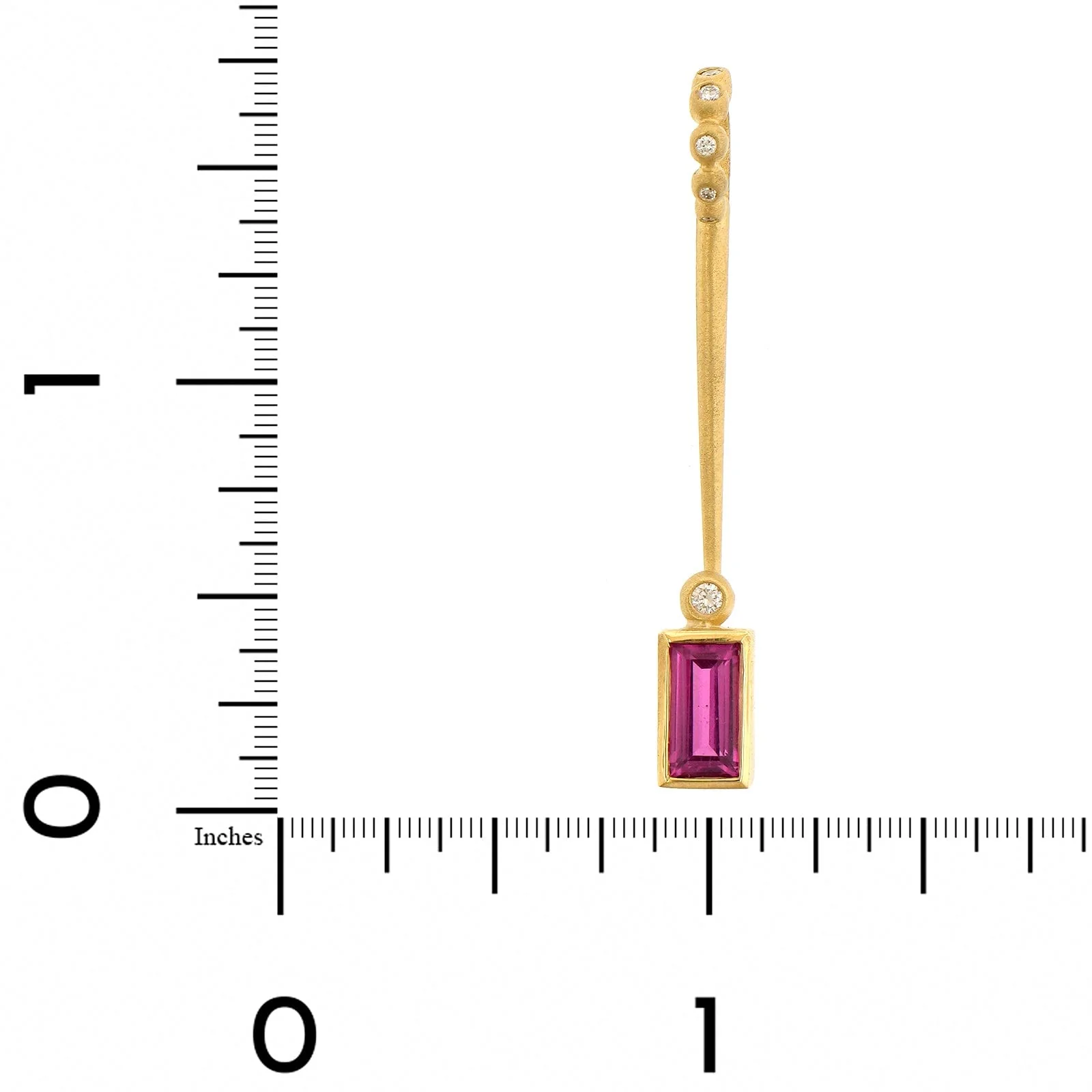 Suzy Landa 18K Yellow Gold Pink Sapphire and Diamond Lolli Pendant - Image 3