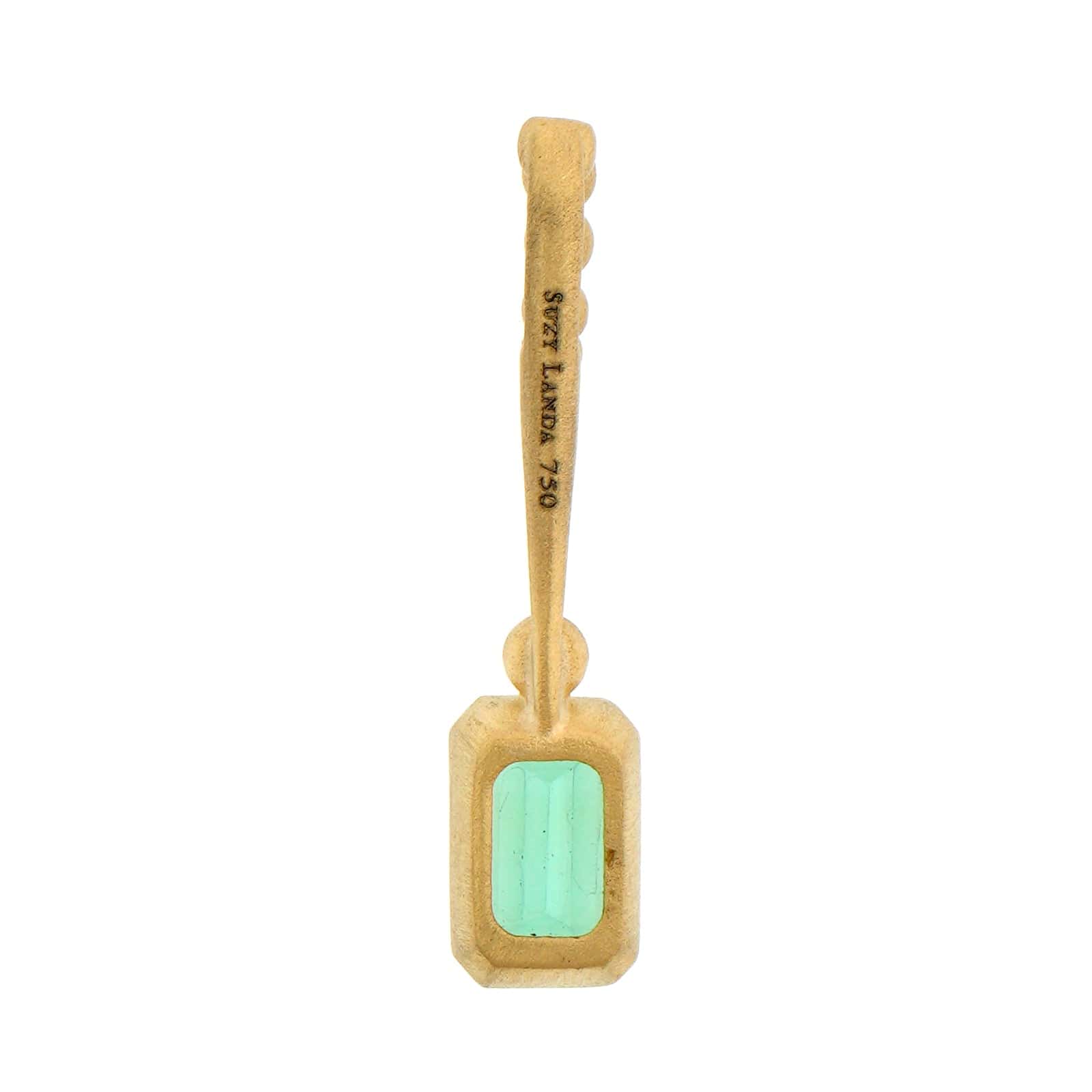 Suzy Landa 18K Yellow Gold Green Tourmaline and Diamond Lolli Pendant - Image 2