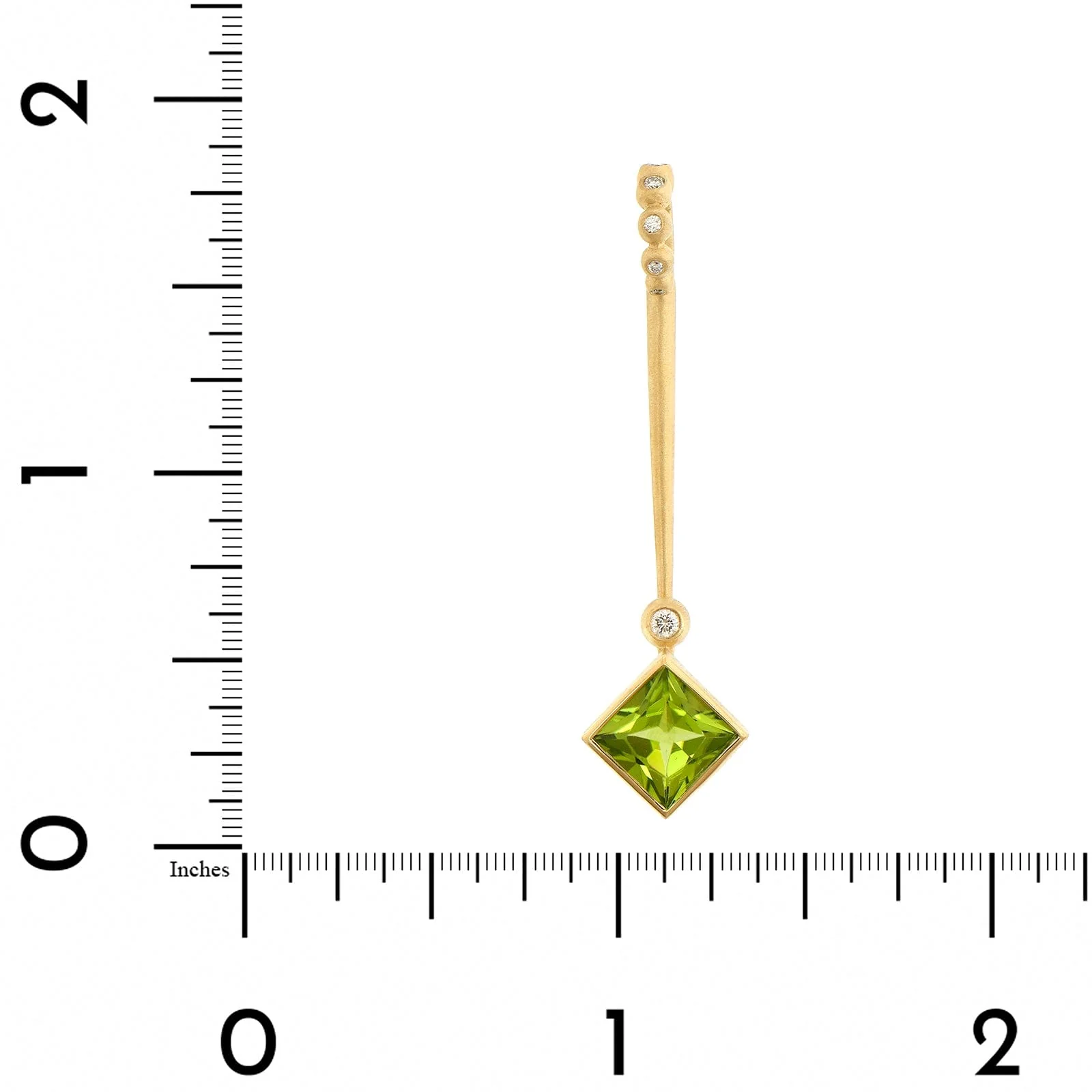 Suzy Landa 18K Yellow Gold Peridot and Diamond Lolli Pendant - Image 3