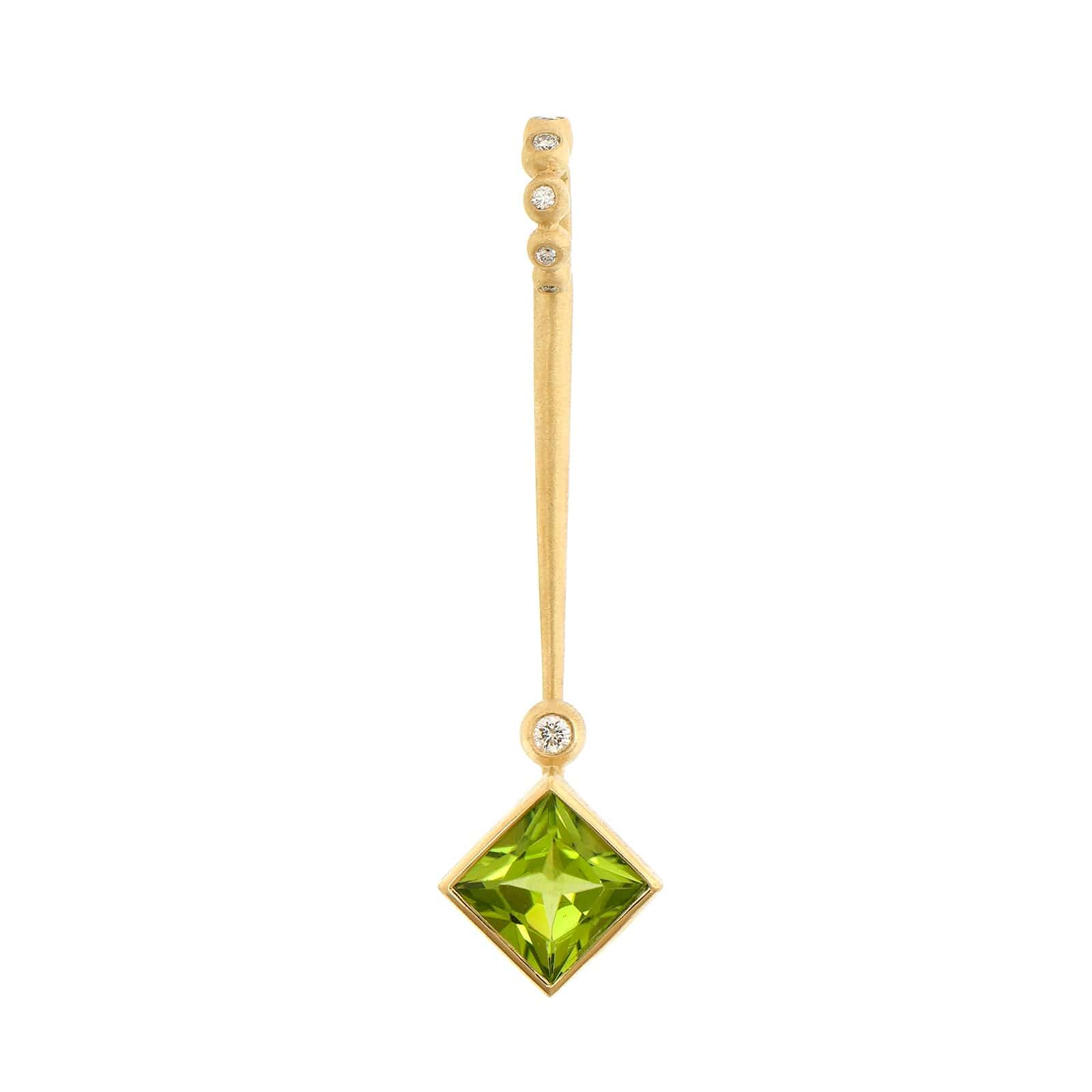 Suzy Landa 18K Yellow Gold Peridot and Diamond Lolli Pendant - Image 4