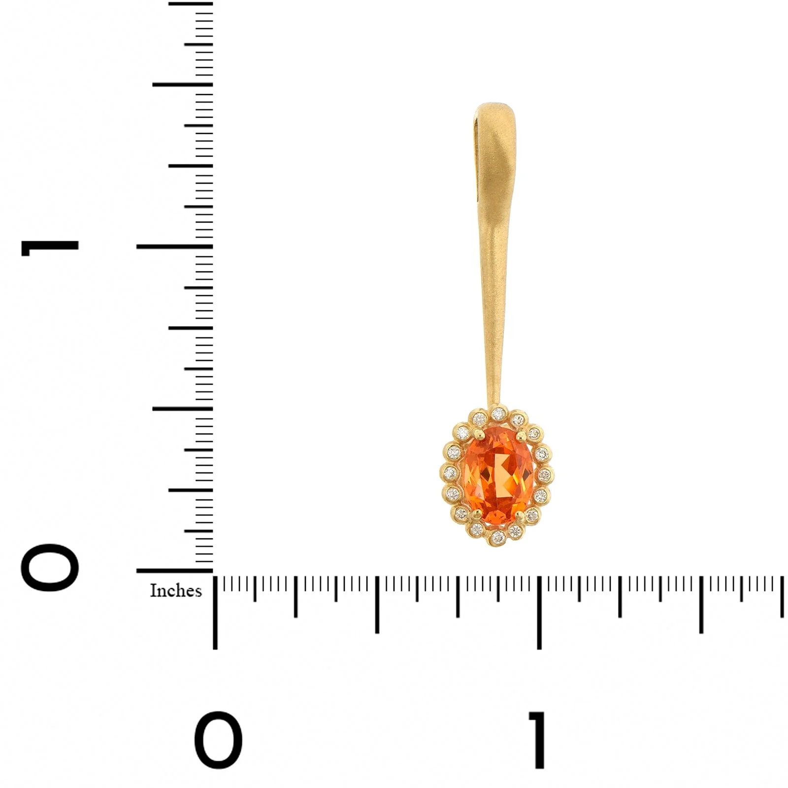 Suzy Landa 18K Yellow Gold Spessartite Garnet and Diamond Lolli Pendant - Image 3