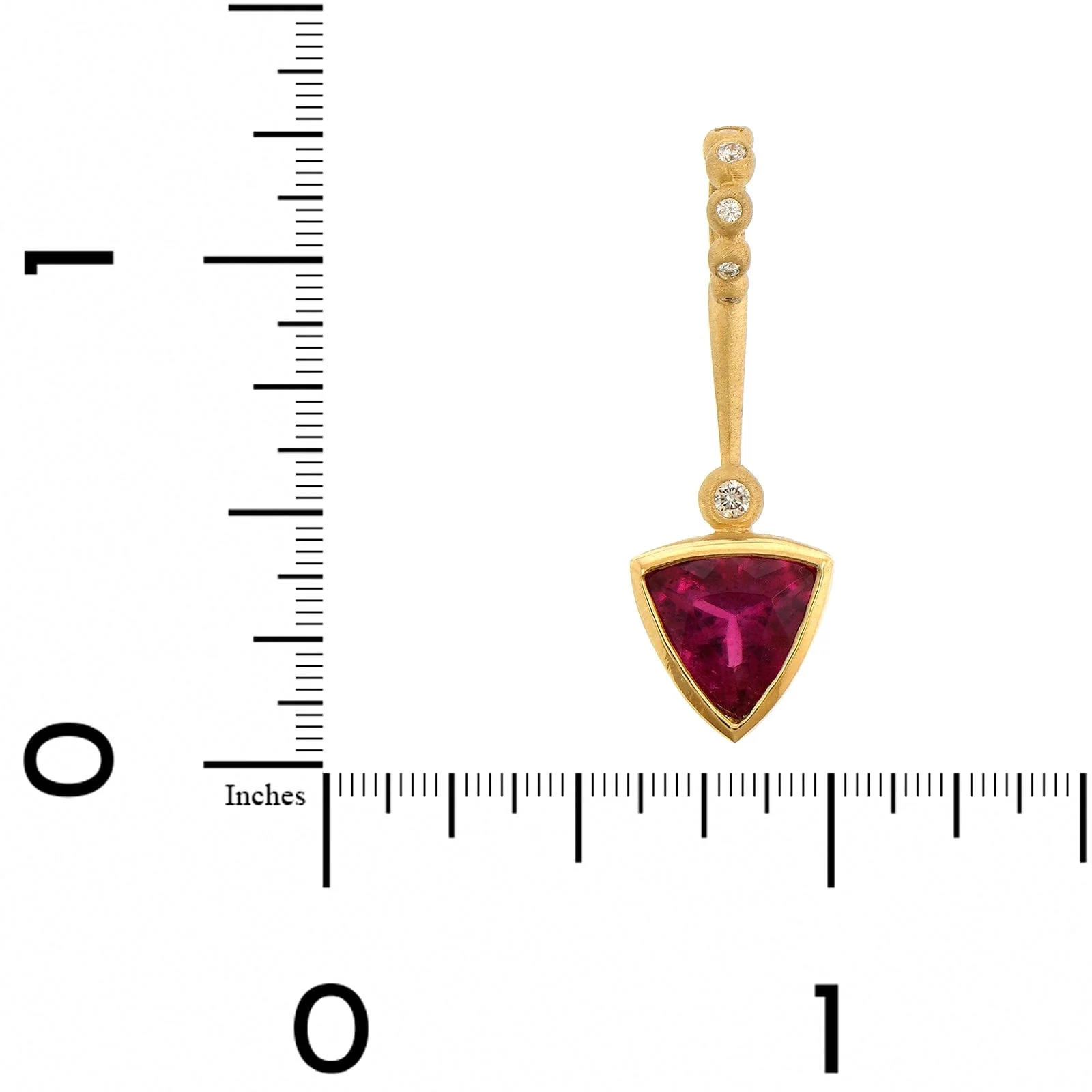 Suzy Landa 18K Yellow Gold Rubellite and Diamond Lolli Pendant - Image 3