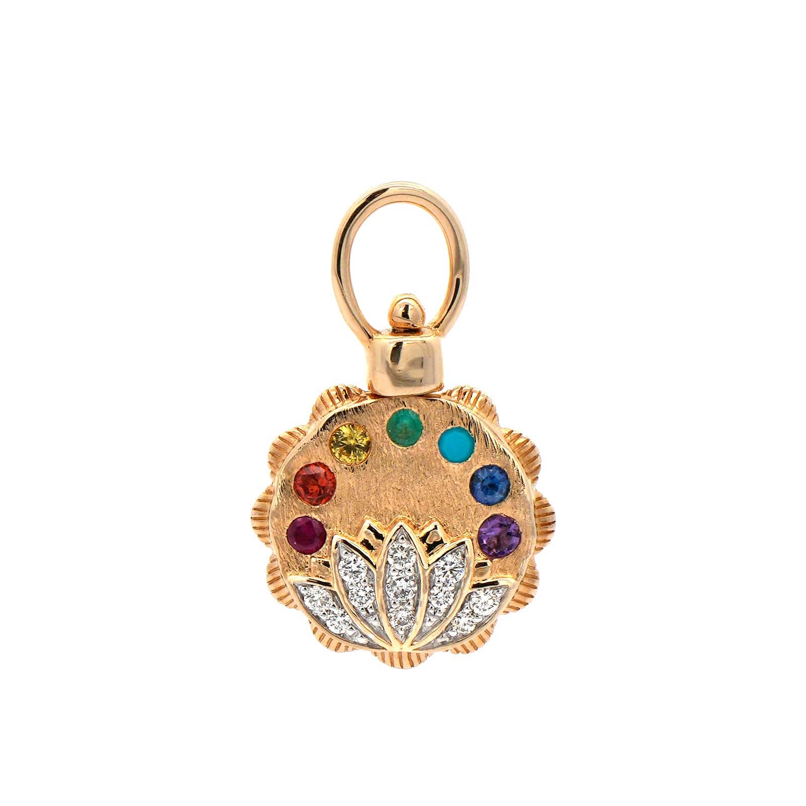 Three Stories 14K Yellow Gold Lotus Flower Top Switch Charm - Image 2