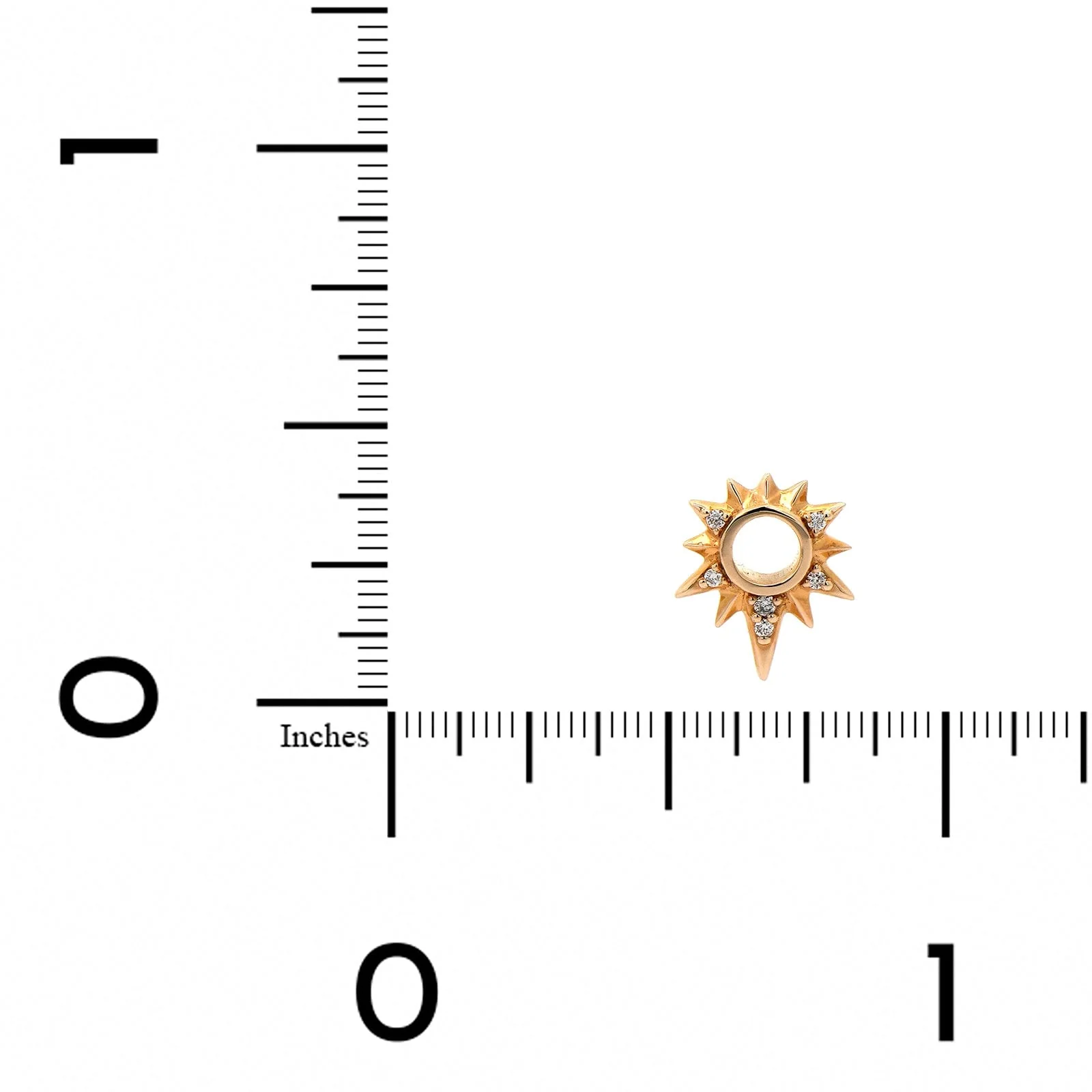 Three Stories 14K Yellow Gold Tiny Love Explosion Starburst Diamond Charm - Image 3