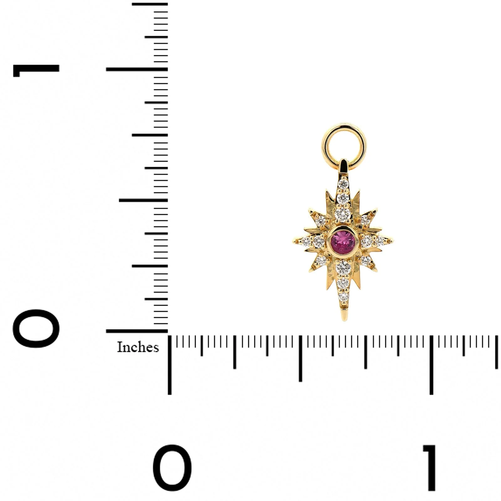 Three Stories 14K Yellow Gold Small Diamond and Sapphire Shooting Star Charm - Image 3