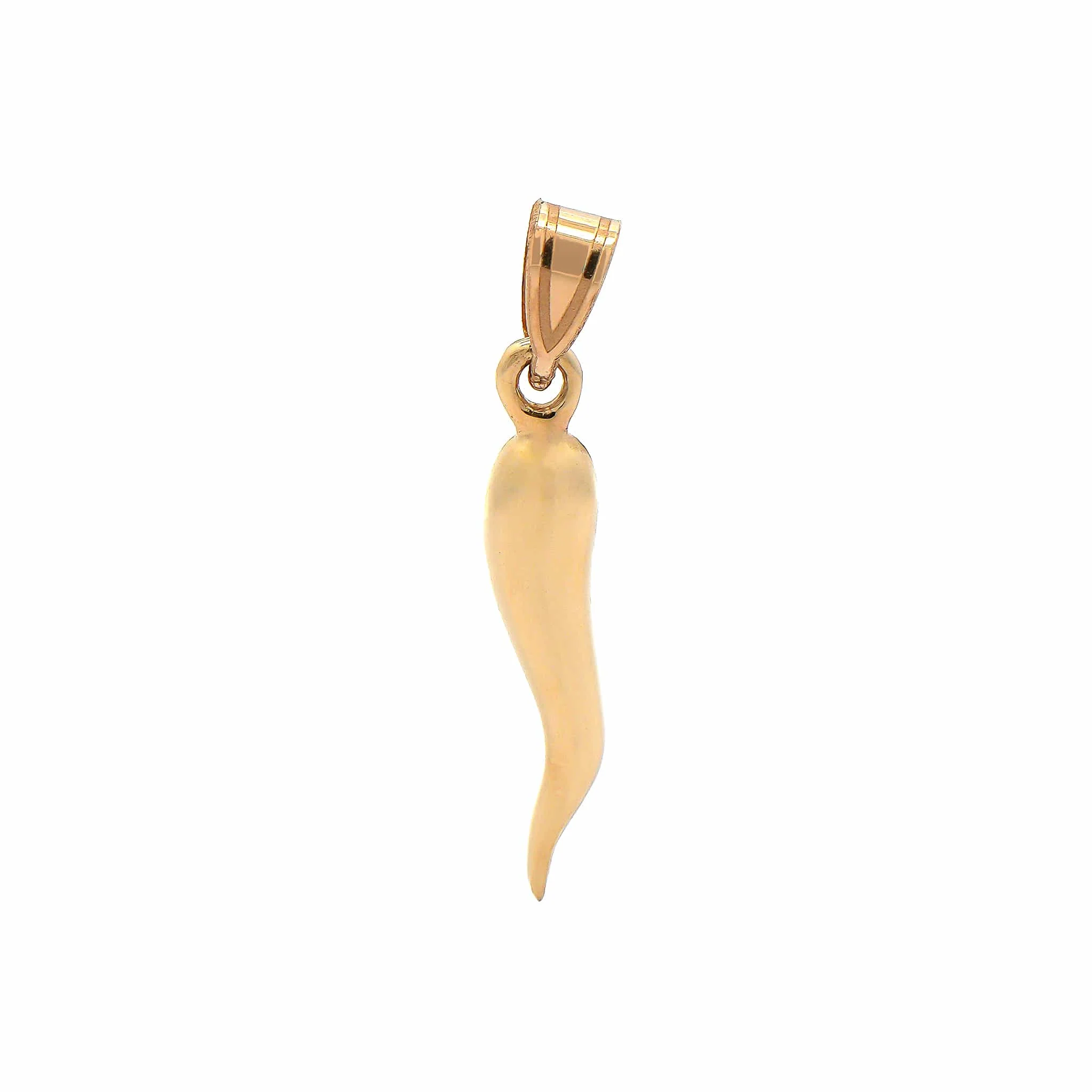 14K Yellow Gold Medium Italian Horn Charm