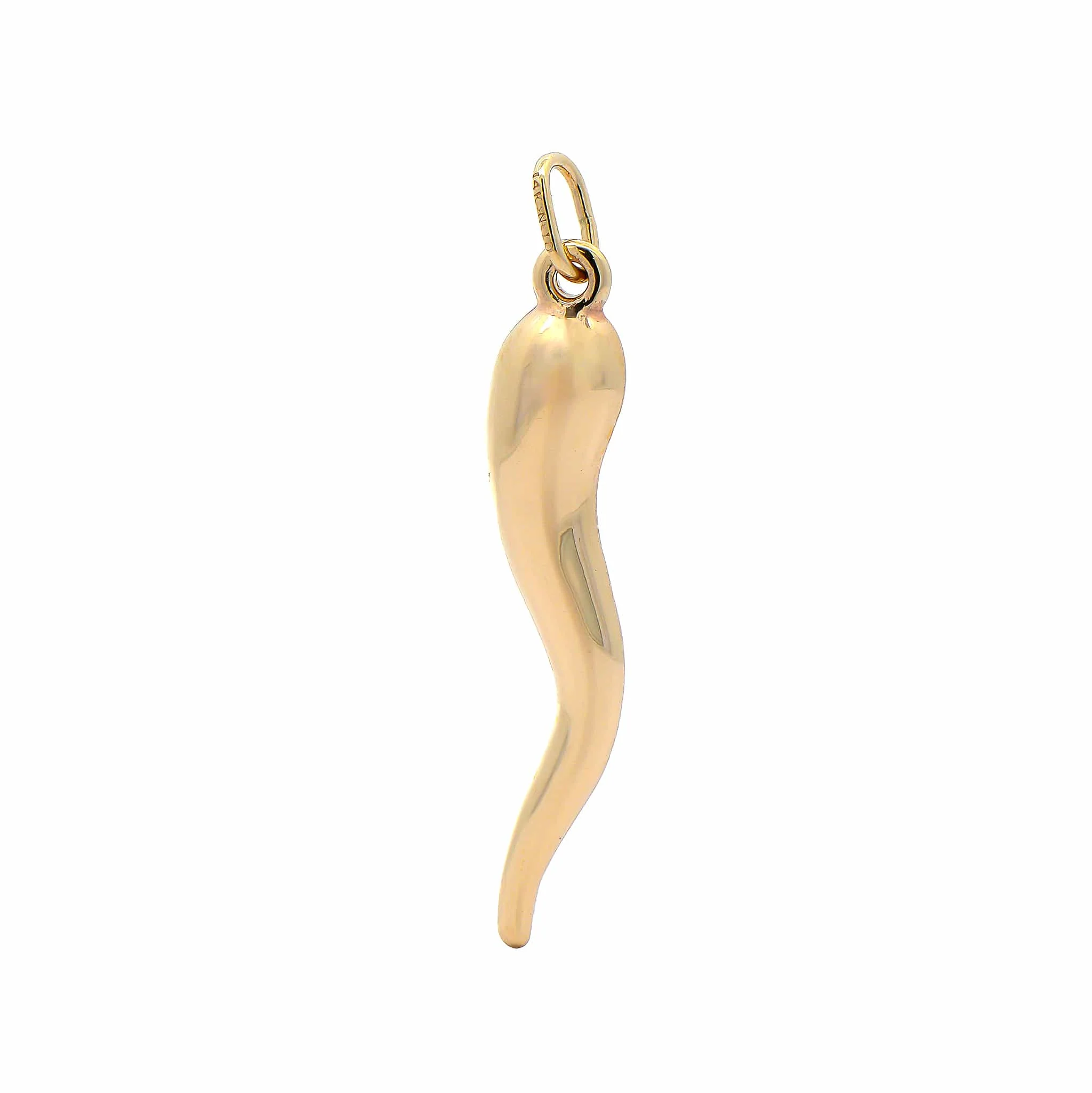14K Yellow Gold Italian Horn Charm - Image 2