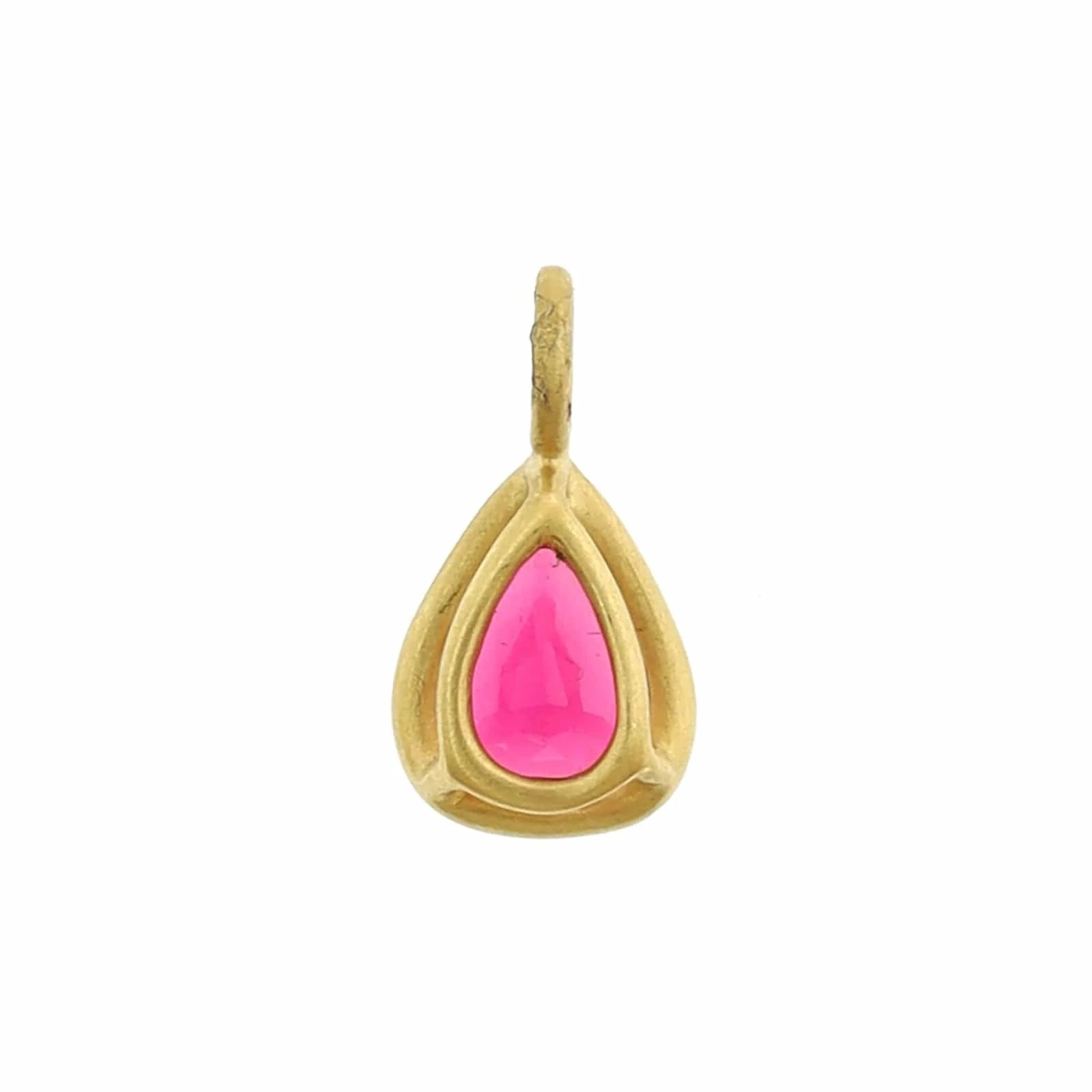 18K Yellow Gold Pink Pear Shaped Tourmaline Charm - Image 2