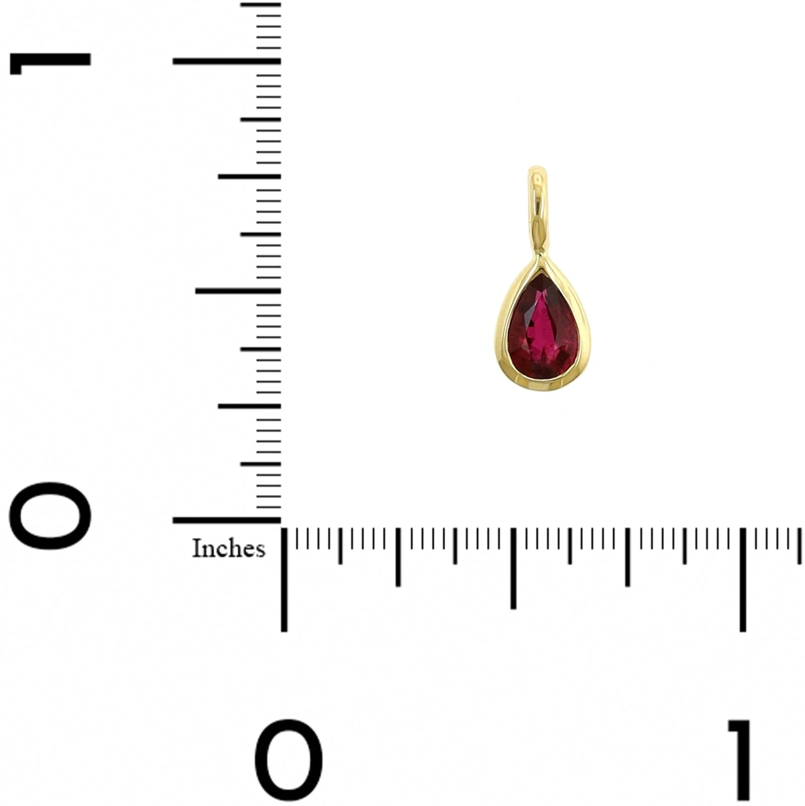 18K Yellow Gold Pear Shaped Ruby Charm - Image 3