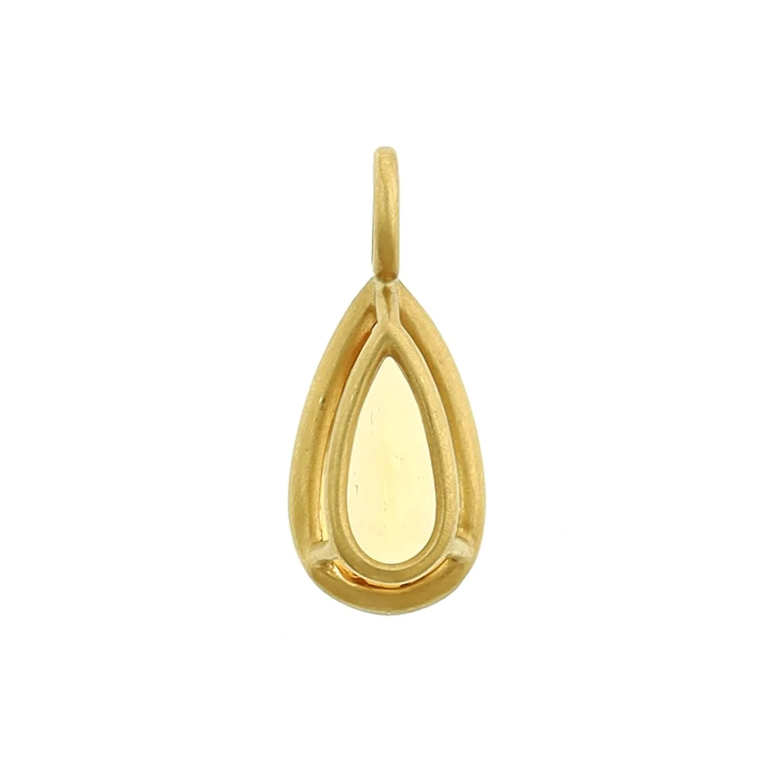 18K Yellow Gold Pear Shaped Imperial Topaz Charm - Image 2