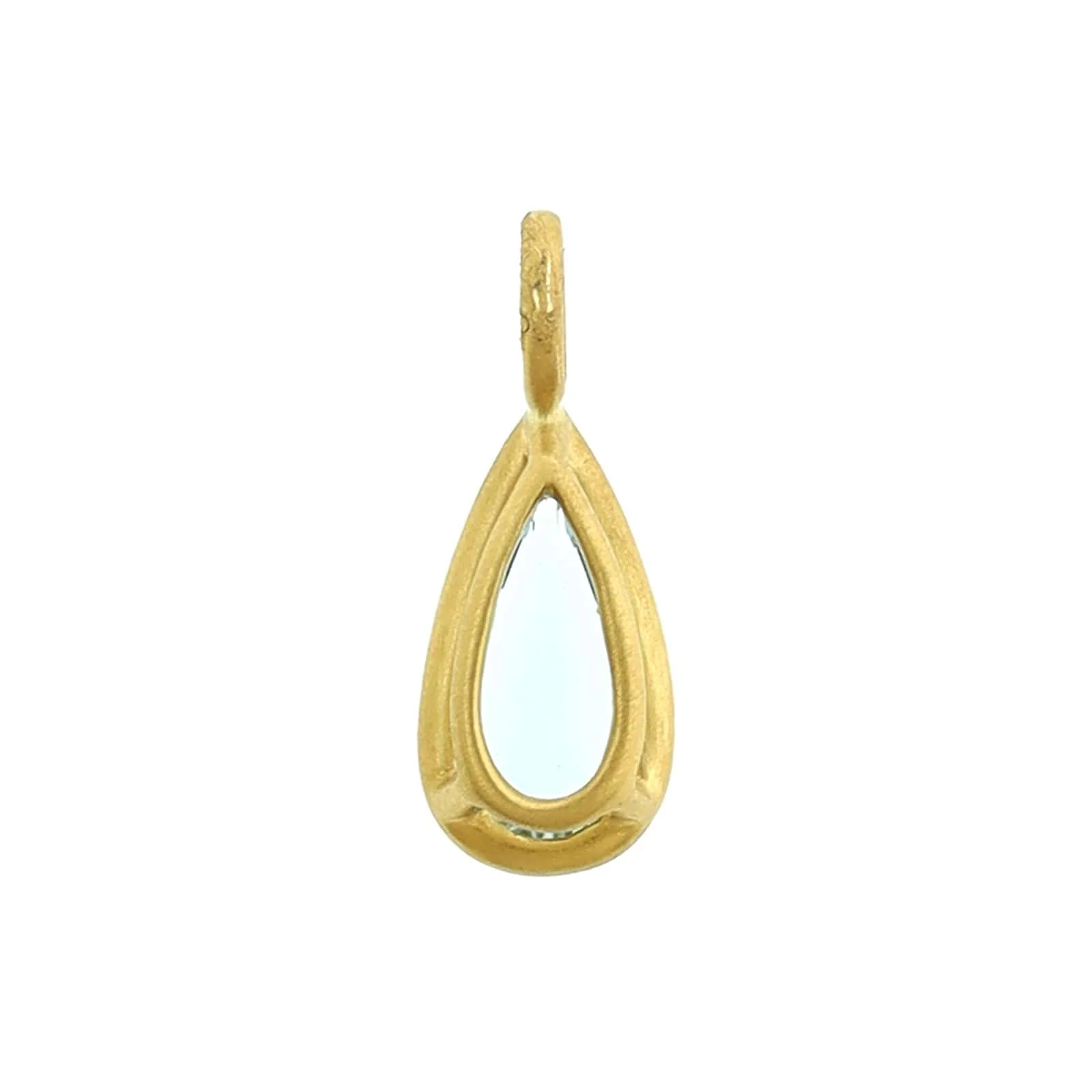 18K Yellow Gold Pear Shaped Aquamarine Charm - Image 2