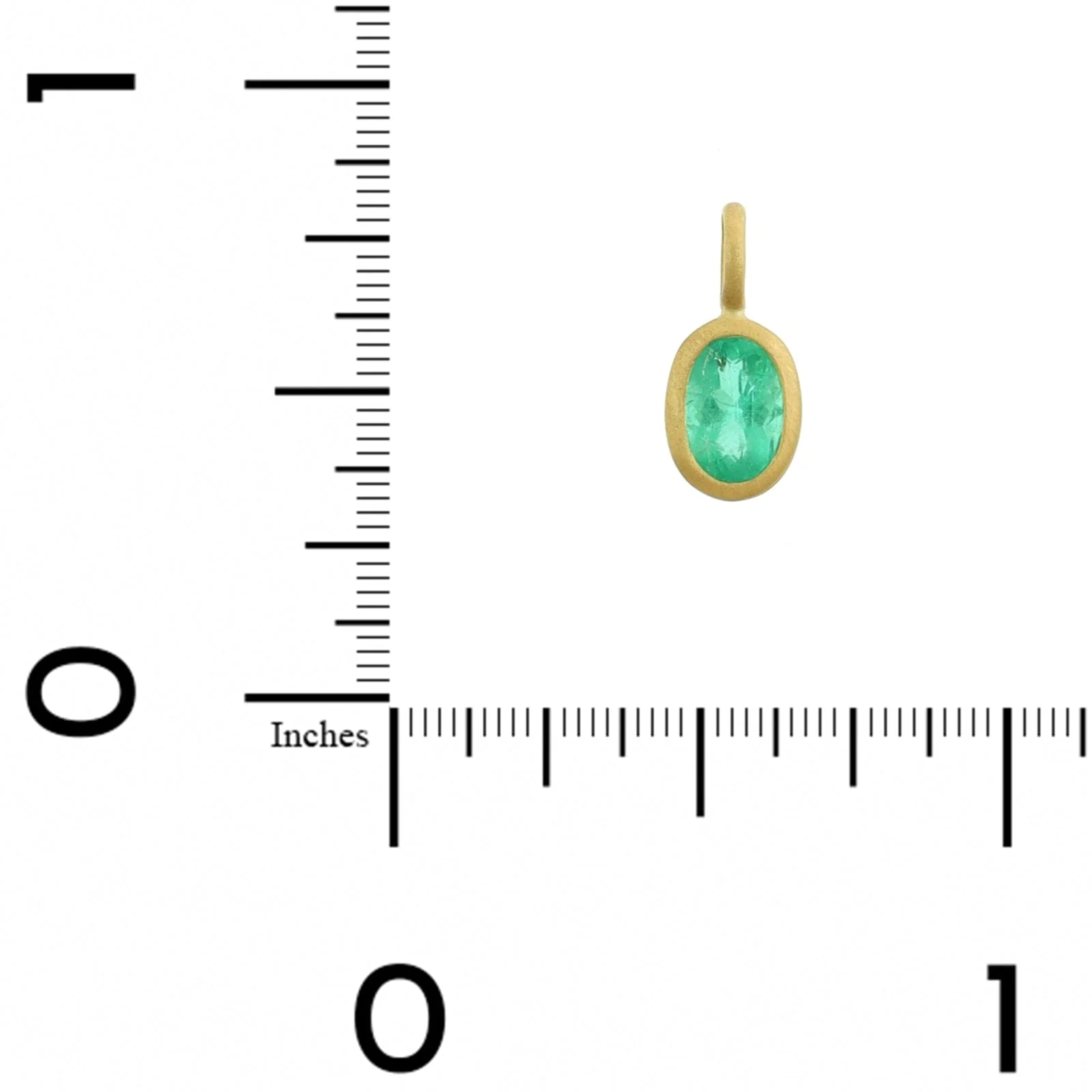18K Yellow Gold Oval Emerald Charm - Image 3
