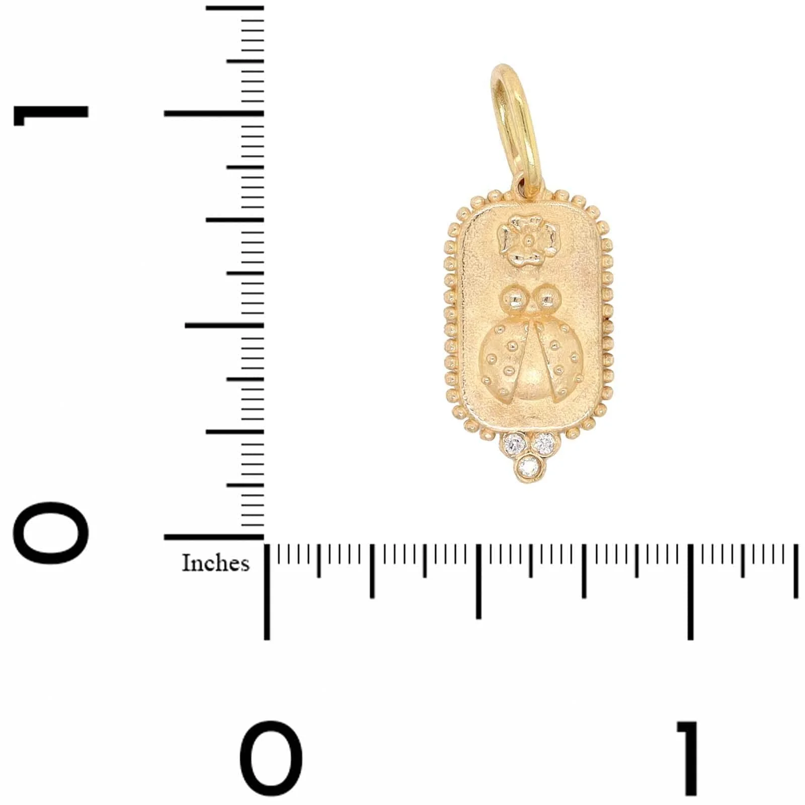 14K Yellow Gold Small Diamond Lady Bug Charm - Image 3