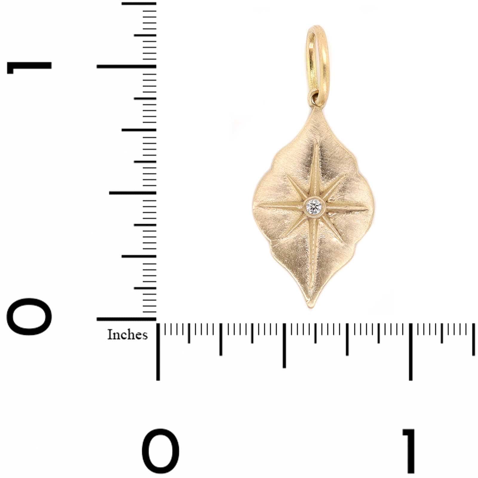 14K Yellow Gold Small and Slim Ornate Diamond North Star Charm - Image 3