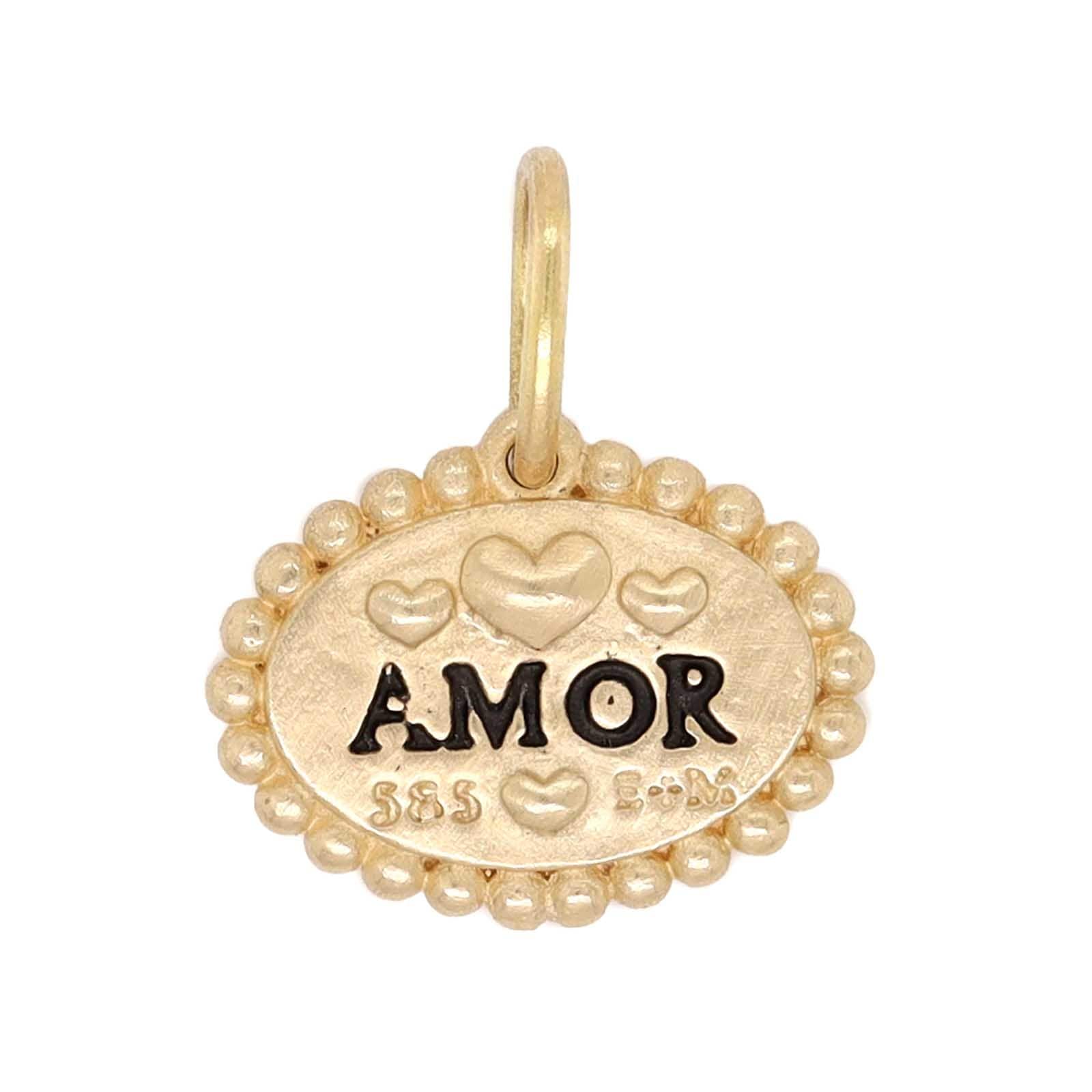14K Yellow Gold Small Diamond Dog Bone Charm - Image 2