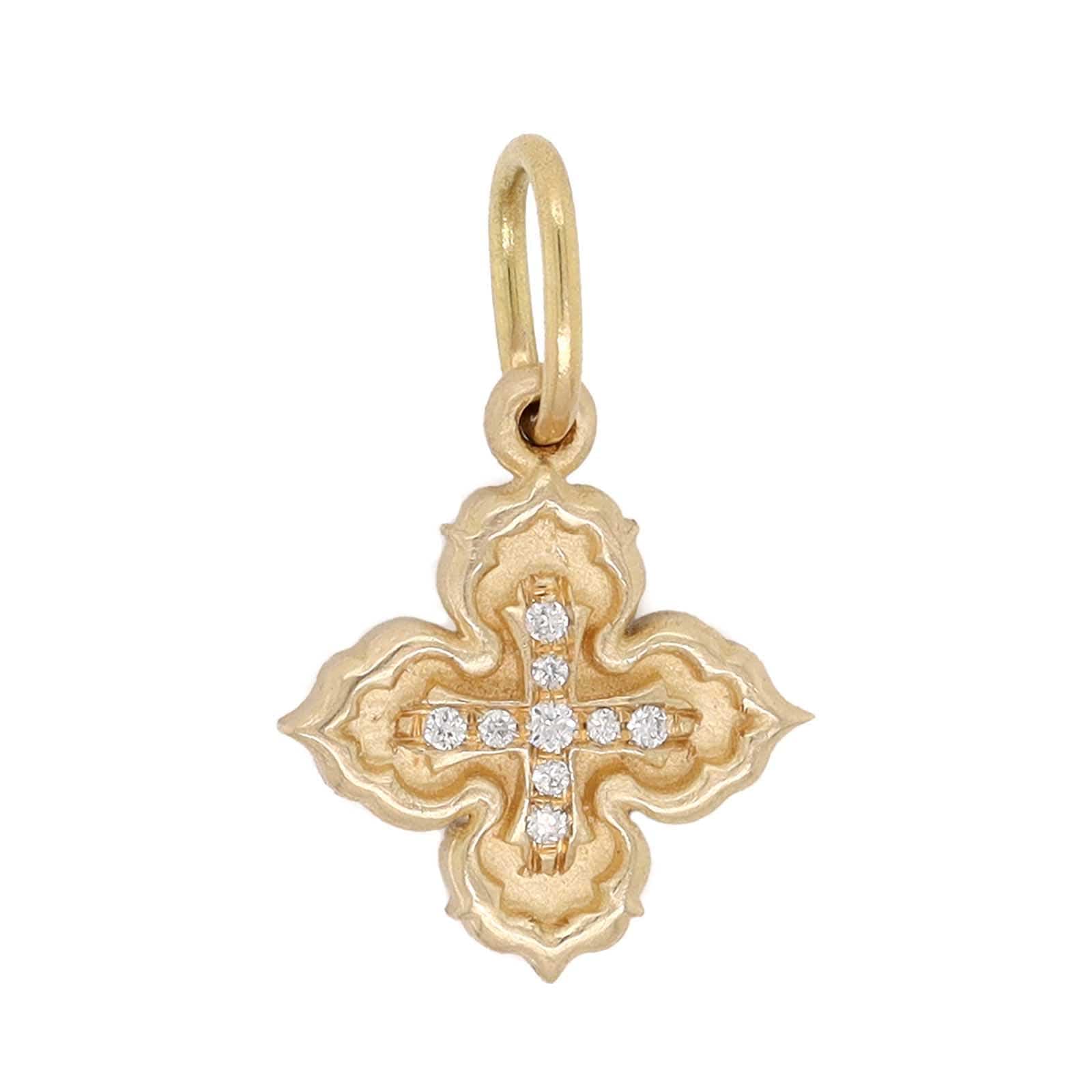 14K Yellow Gold Diamond 4 Point Amor Charm