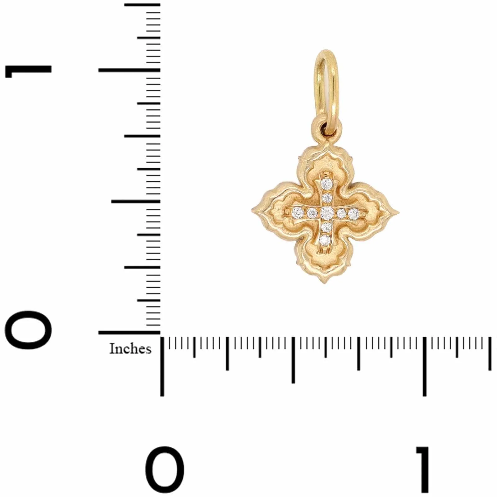 14K Yellow Gold Diamond 4 Point Amor Charm - Image 3