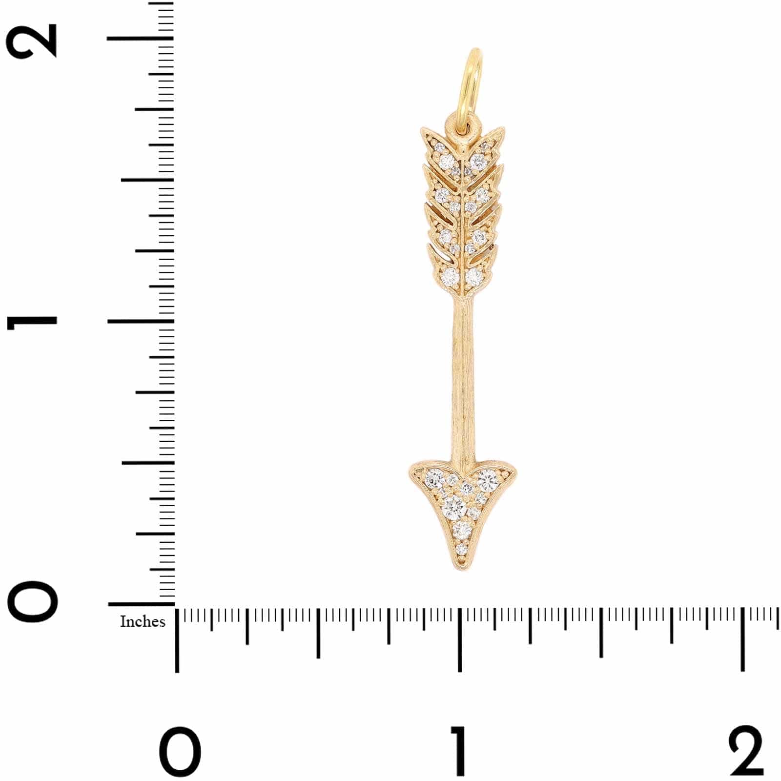 14K Yellow Gold Small Diamond Arrow Charm - Image 3