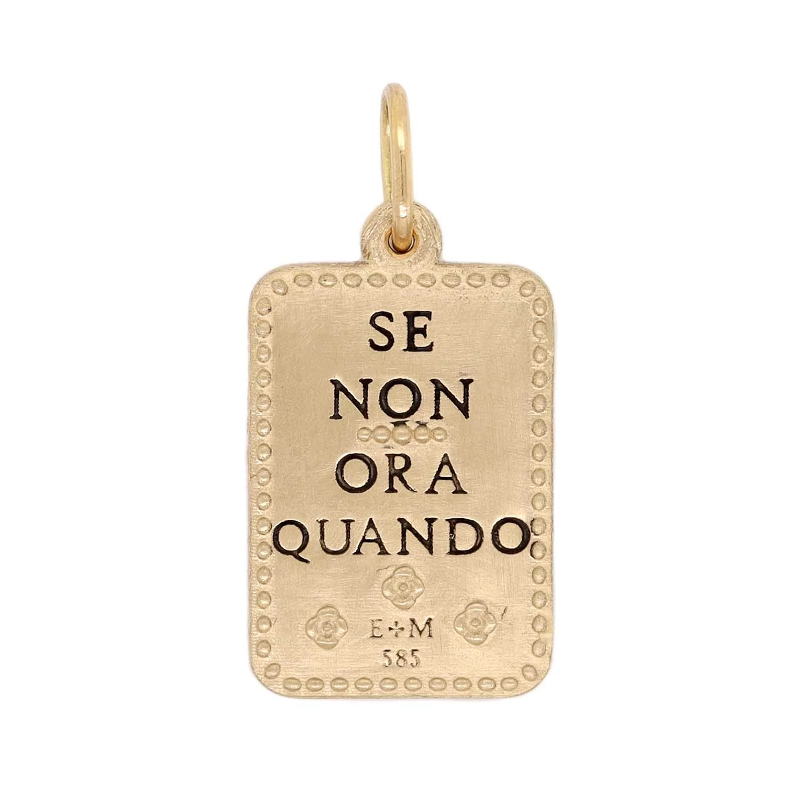 14K Yellow Gold Diamond Baby Owl Square Charm - Image 2
