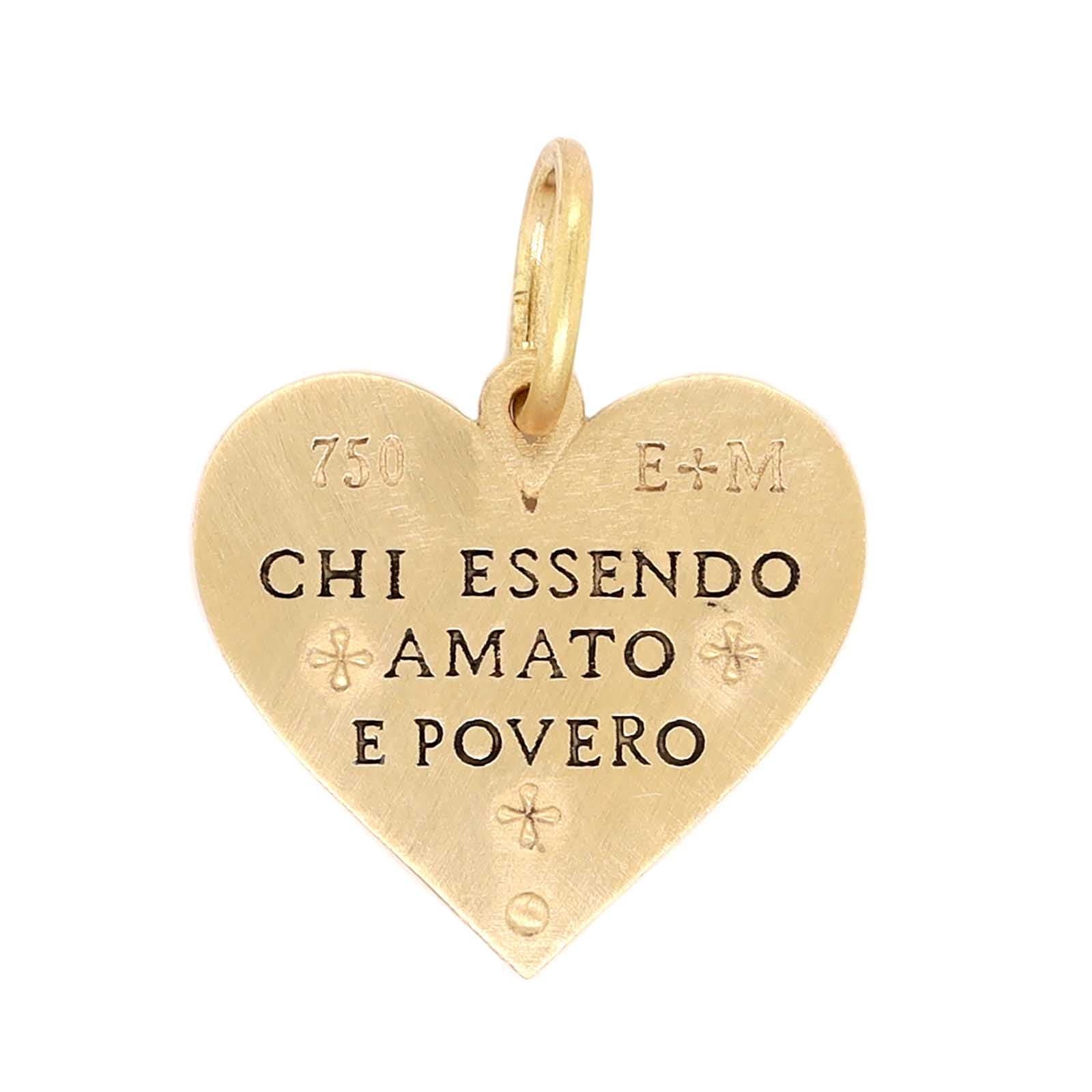 18K Yellow Gold Diamond Medium Heart Shaped Charm - Image 2