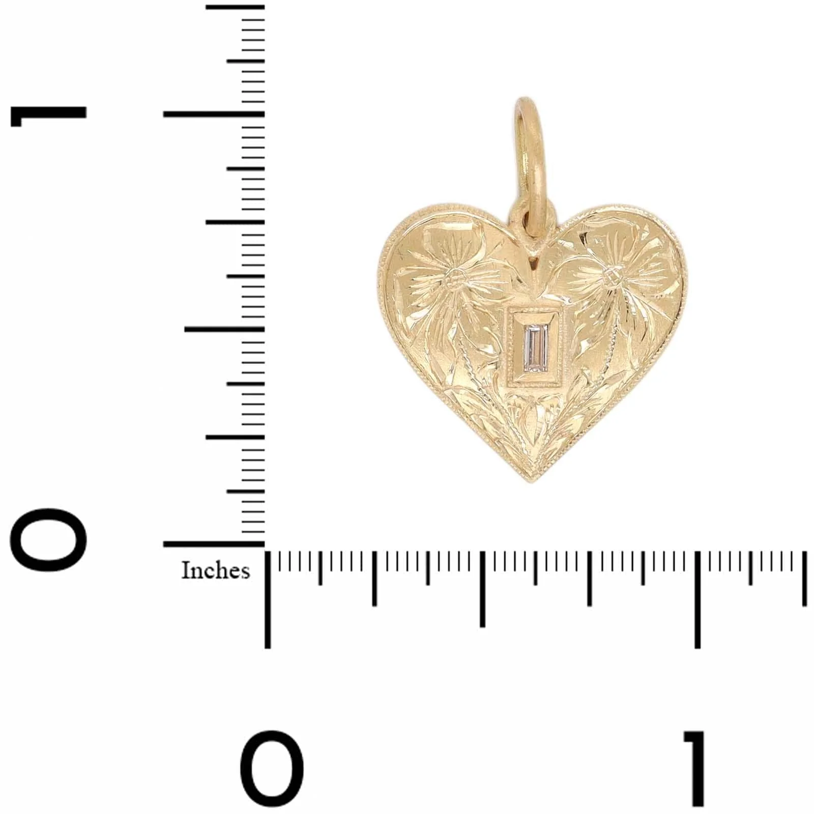 18K Yellow Gold Diamond Medium Heart Shaped Charm - Image 3