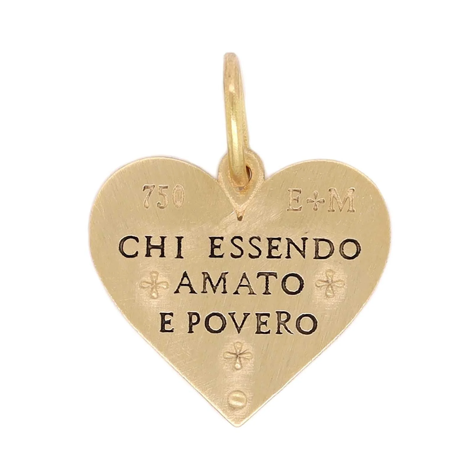 18K Yellow Gold Pink Sapphire Medium Heart Shaped Charm - Image 2