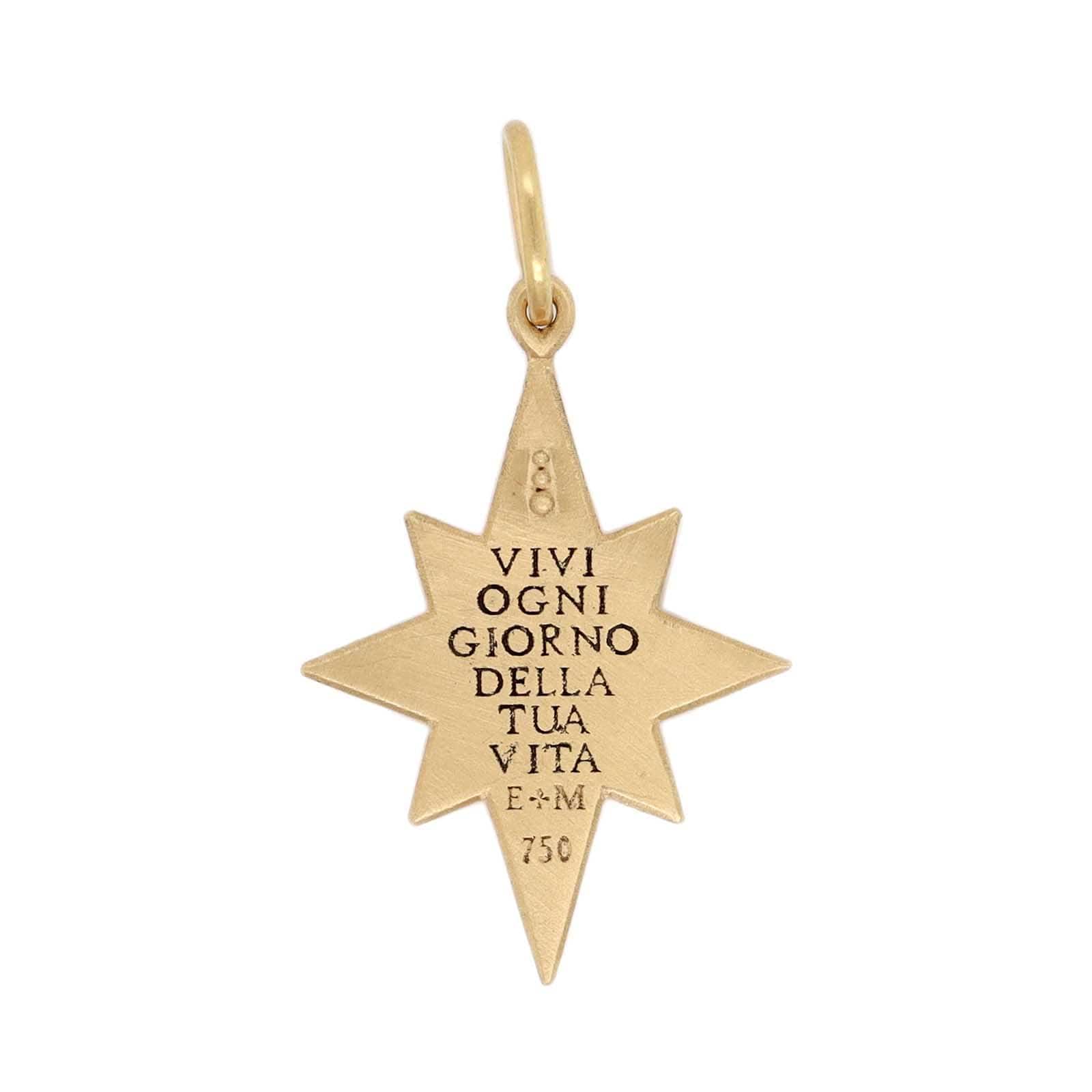 18K Yellow Gold Diamond Medium Star Charm - Image 2