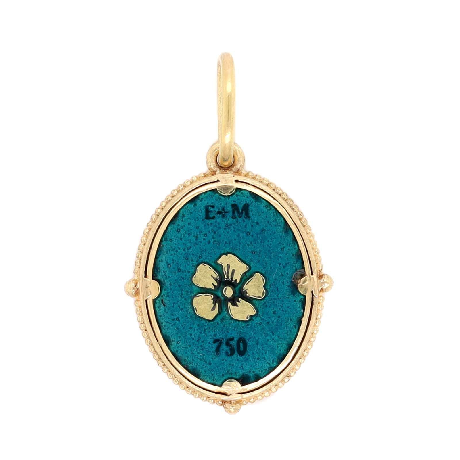 18K Yellow Gold Small Oval Baby Dragonfly Charm - Image 2
