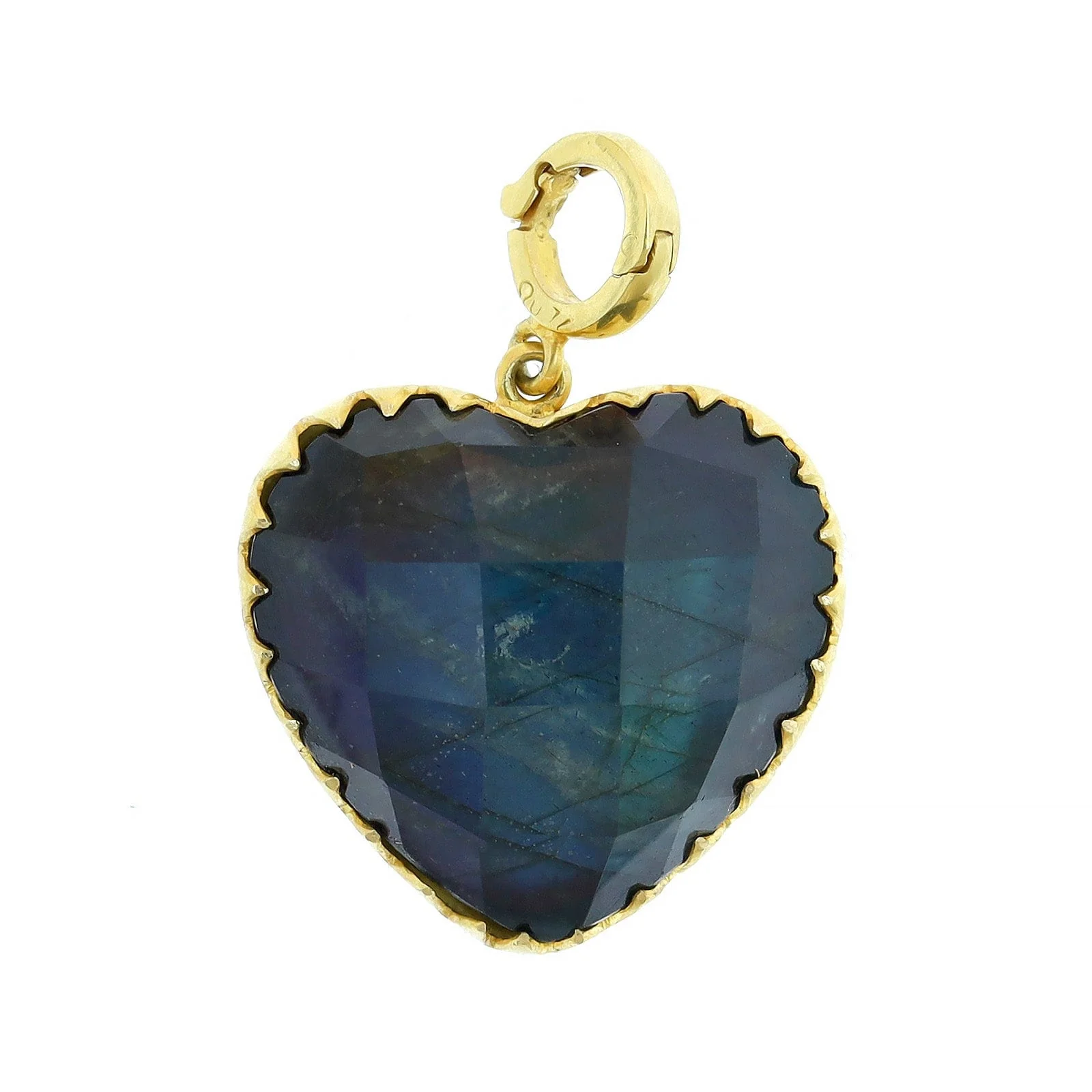 Christina Alexiou 14K Yellow Gold Blue Labradorite Heart Charm