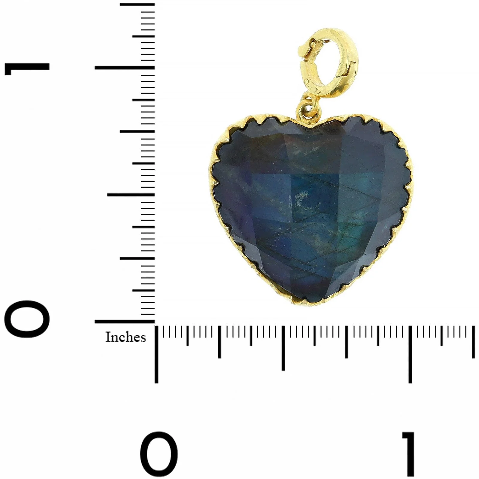 Christina Alexiou 14K Yellow Gold Blue Labradorite Heart Charm - Image 3