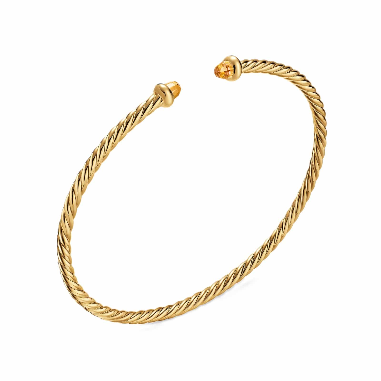 Micro Cablespira® Flex Bracelet 18K Yellow Gold with Citrine, 2.6mm - Image 3