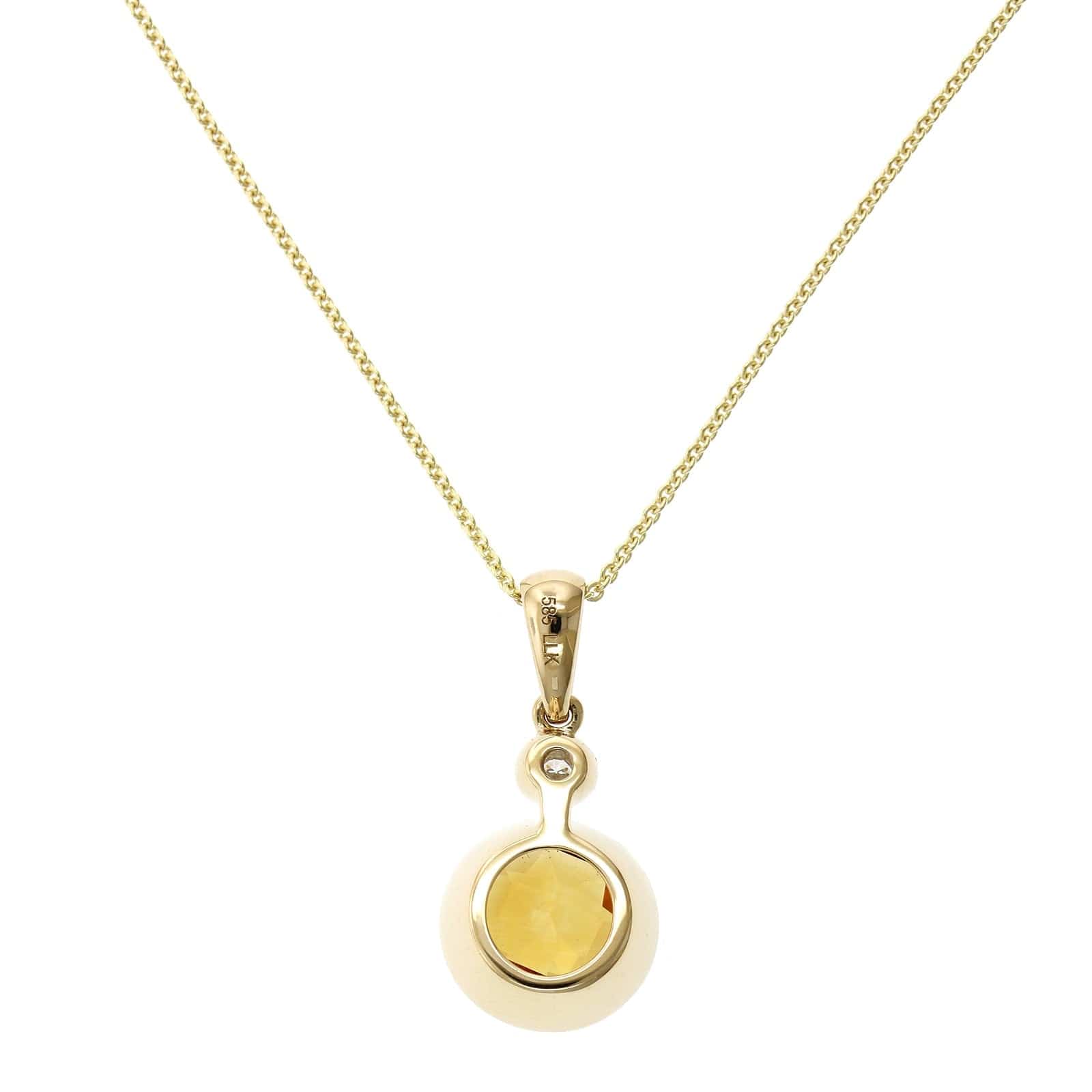 14K Yellow Gold Citrine Pendant - Image 2