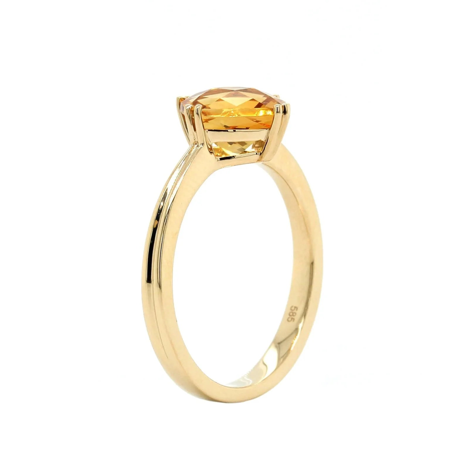 14K Yellow Gold Cushion Citrine Ring - Image 2