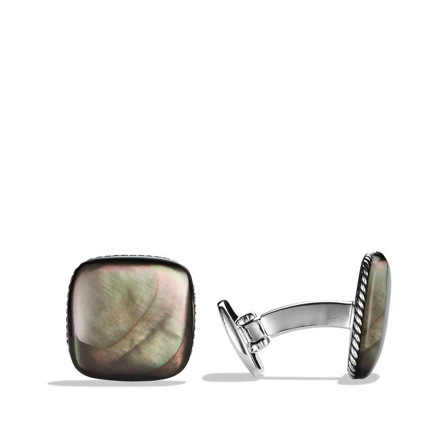 Streamline Cuff Links with Black Mother-of-Pearl - Image 2