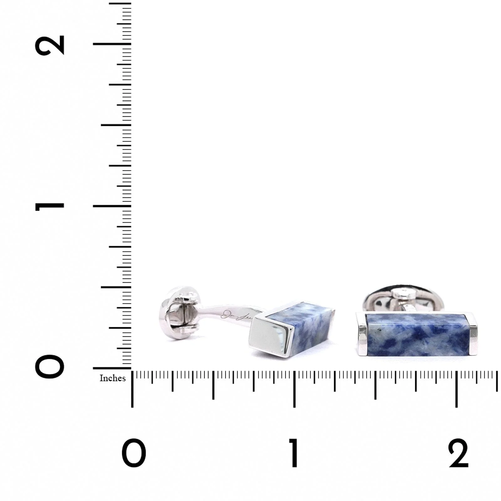Sterling Silver Sodalite Bar Cufflinks - Image 2