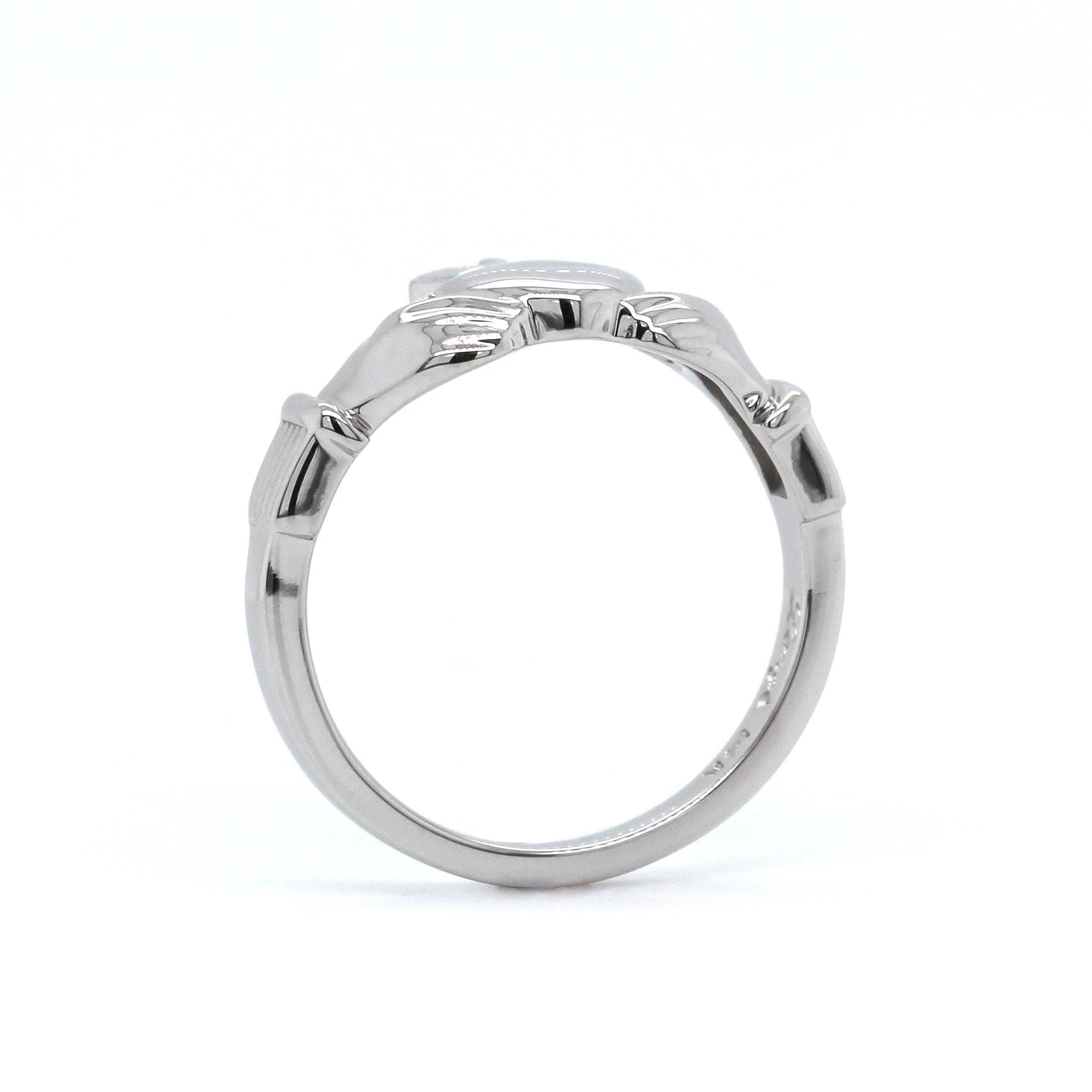 14K White Gold Claddagh Ring - Image 2