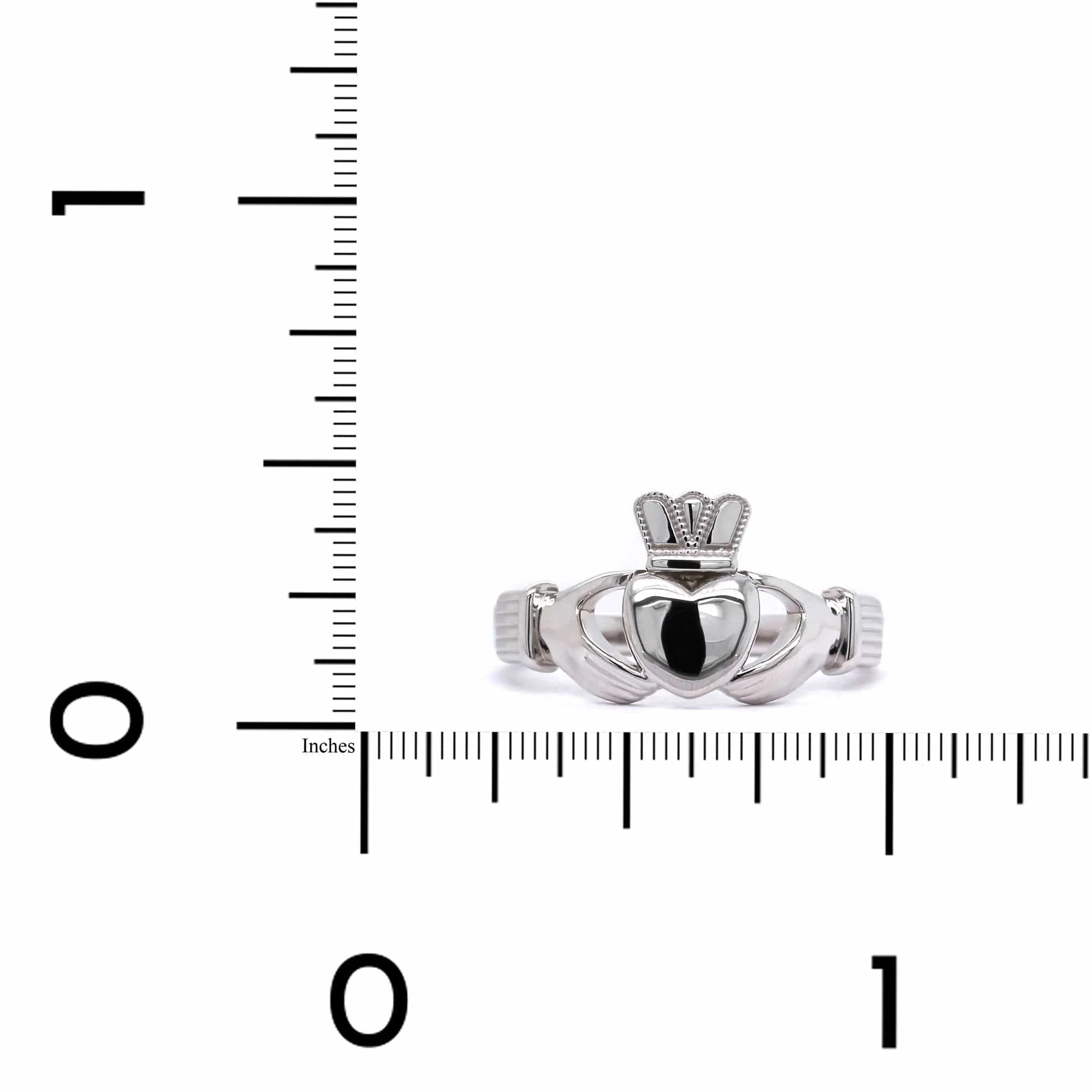 14K White Gold Claddagh Ring - Image 3