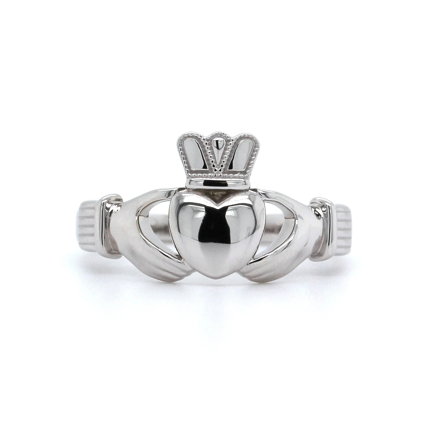 14K White Gold Claddagh Ring - Image 4