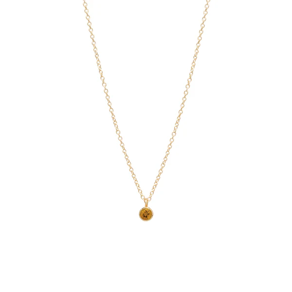 Zoe Chicco 14K Yellow Gold Bezel Set Citrine Pendant