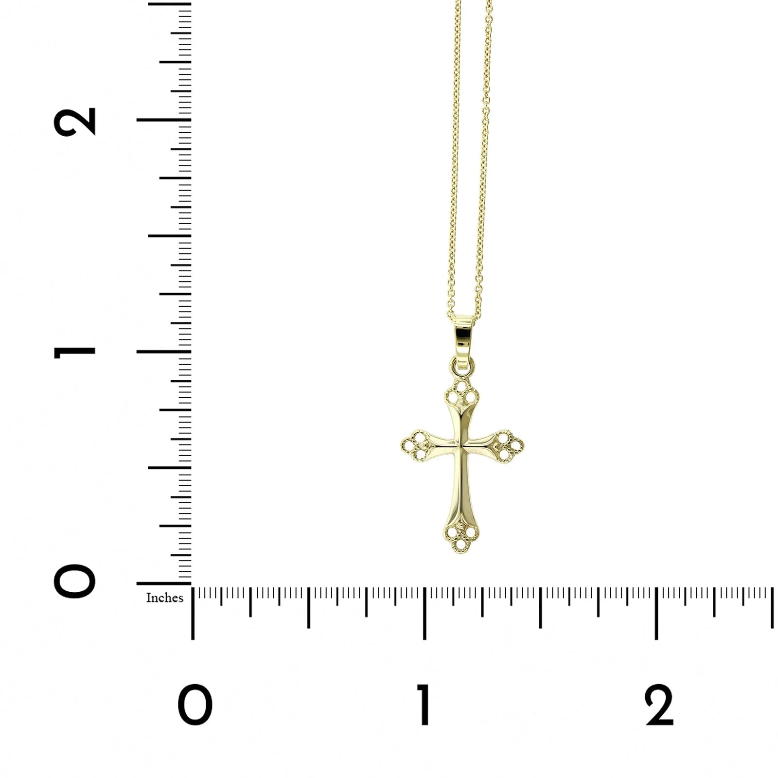 14K Yellow Gold Cross Pendant Necklace - Image 4