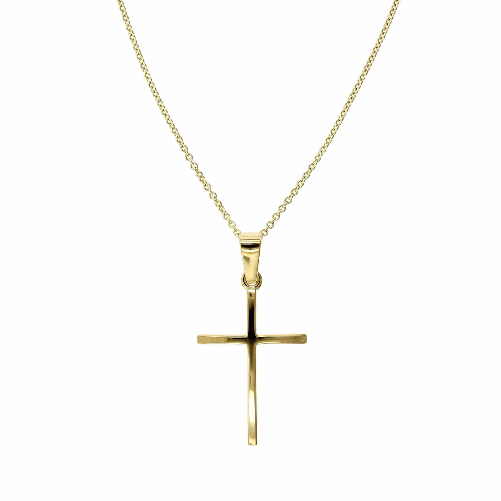14K Yellow Gold Cross Pendant Necklace