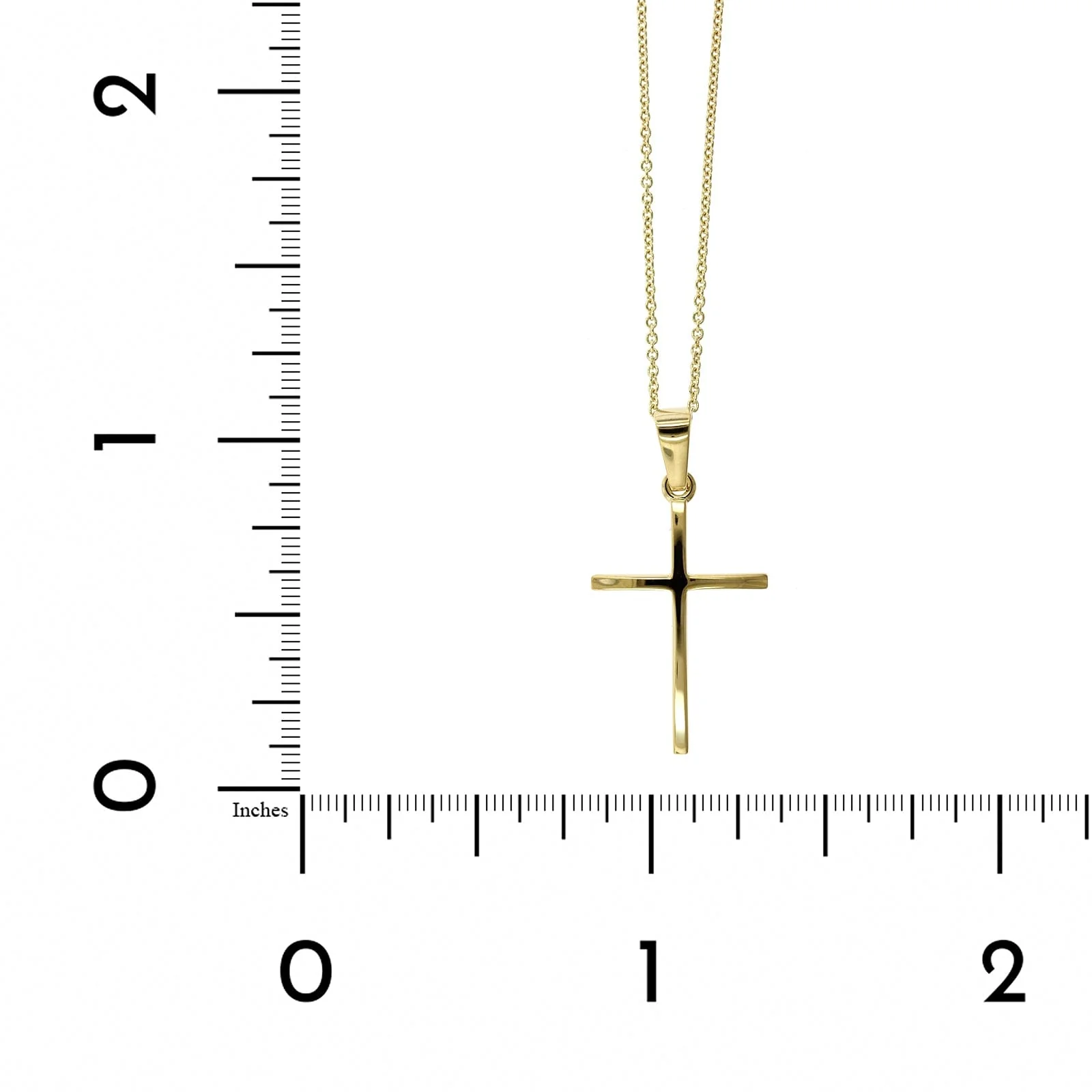 14K Yellow Gold Cross Pendant Necklace - Image 4